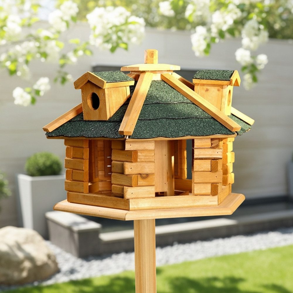 Melko Vogelhaus Vogelfutterhaus Vogelhäuschen Vogelvilla 48 CM Futtersilo F günstig online kaufen