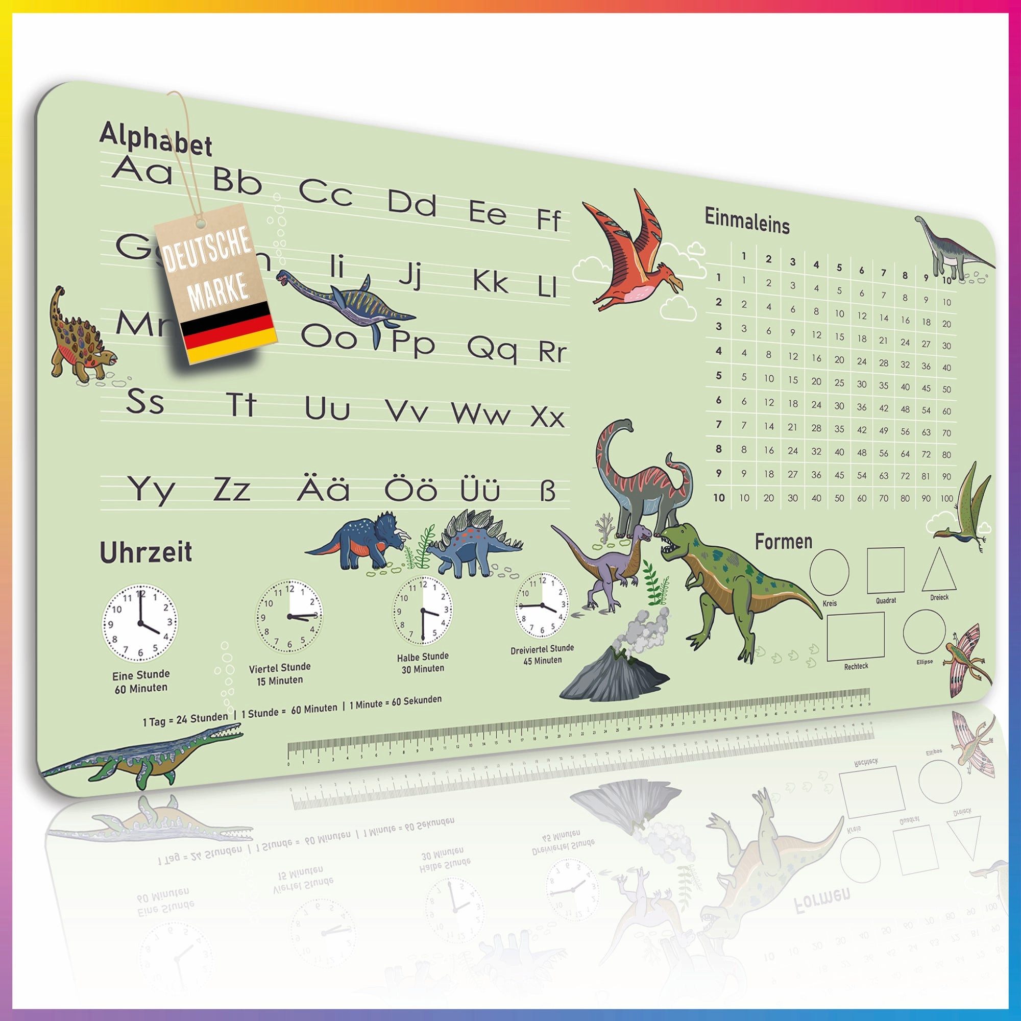 Lineo Schreibtischunterlage Tischunterlage & Malunterlage für Kinder 80x40 cm abwischbar, (Robuste Malunterlage Schreibtisch Unterlegmatte)