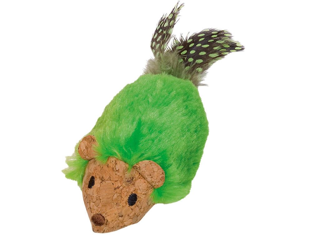 Nobby Tierball Plüsch Maus mit Catnip, grün, 15cm, Plüsch Maus mit Catnip