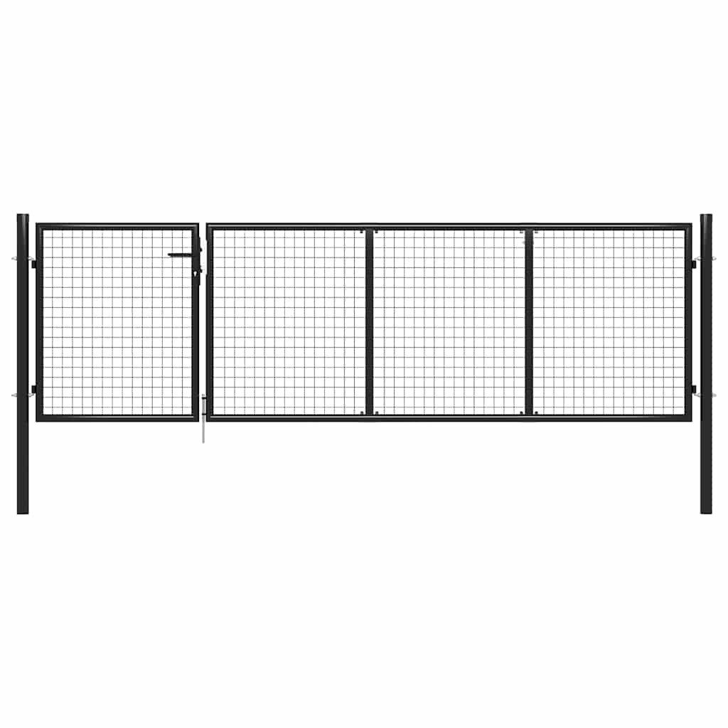 vidaXL Gartentor, Gartentor aus Stahl 350 x 100 cm Anthrazit