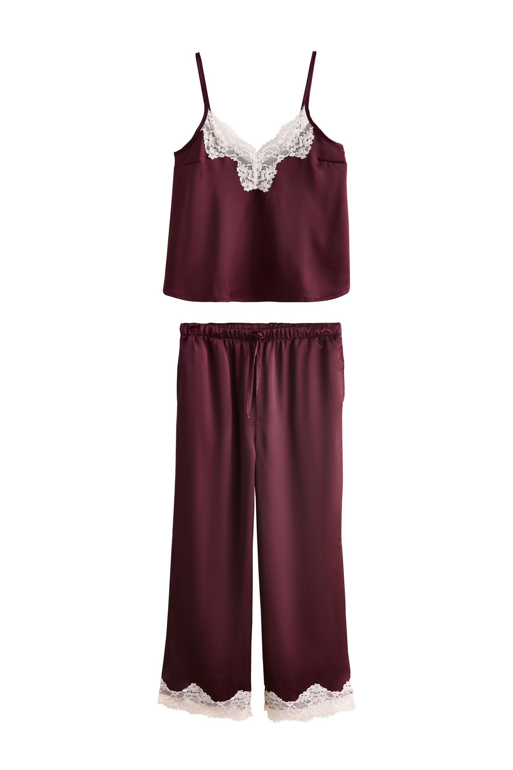 Next Pyjama Schlafanzug mit spitzenbesetztem Trägerhemd (2 tlg) günstig online kaufen