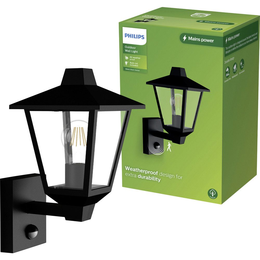 Philips Außen-Wandleuchte Philips LED Kinno 929004141401 Außenwandleuchte E27 Schwarz
