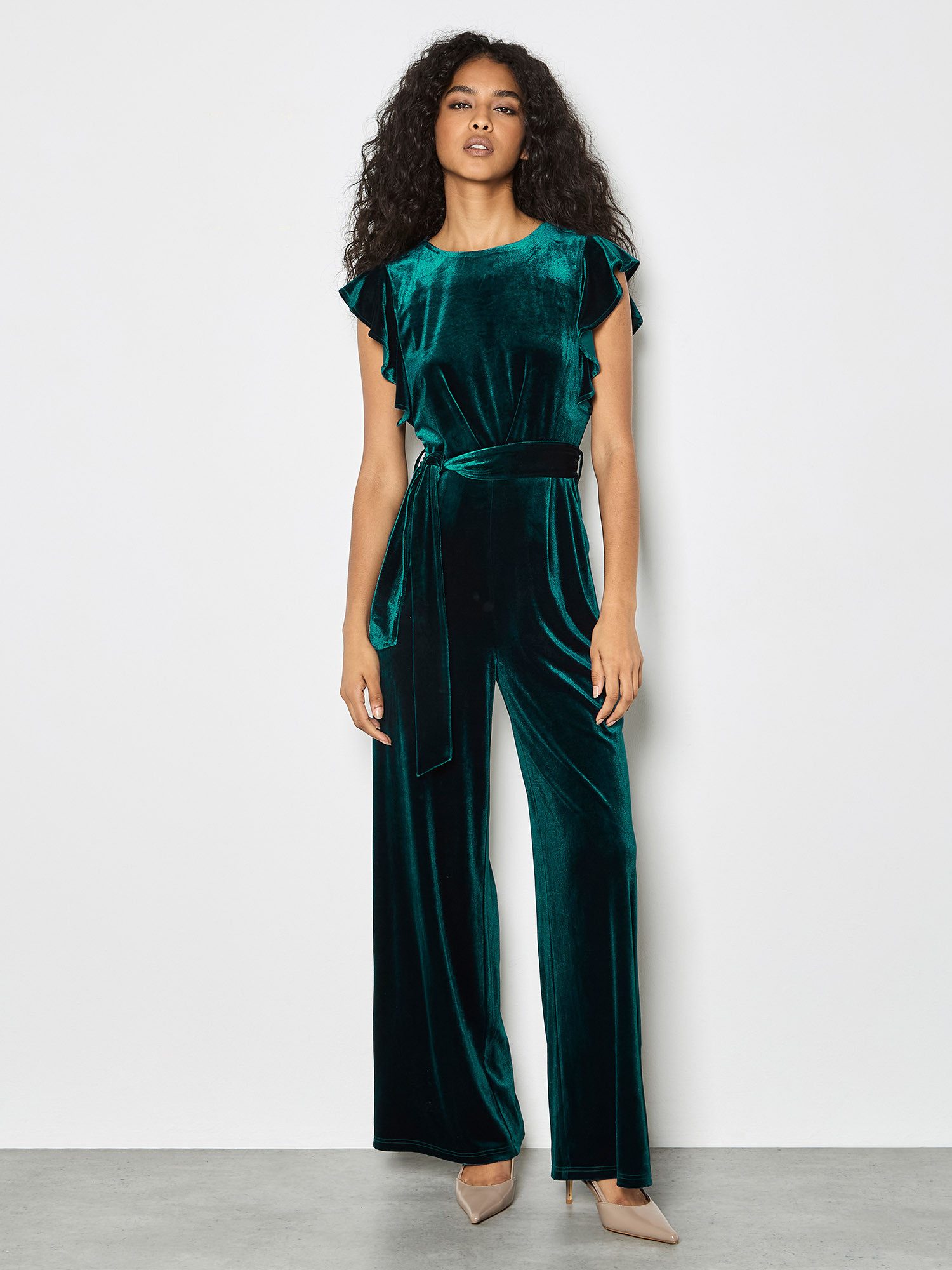 Apricot Jumpsuit Partyjumpsuit aus Samt günstig online kaufen