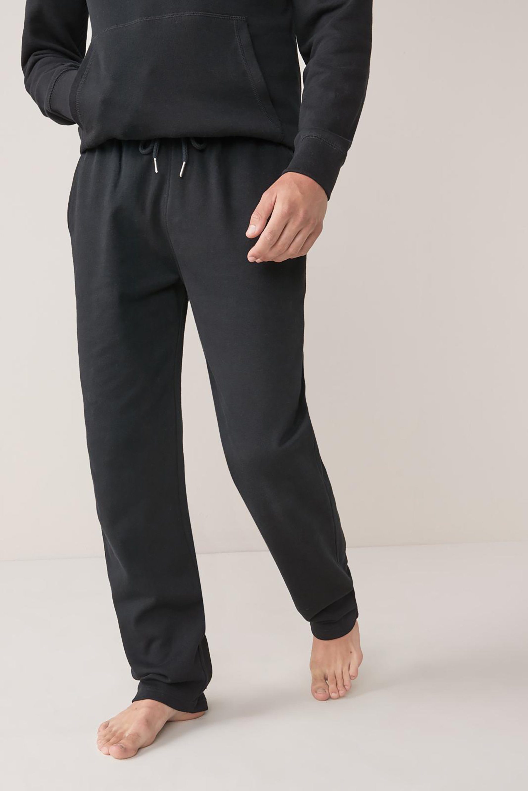 Next Jogginghose (1-tlg) Bündchen Black Loungewear – Jogginghose ohne