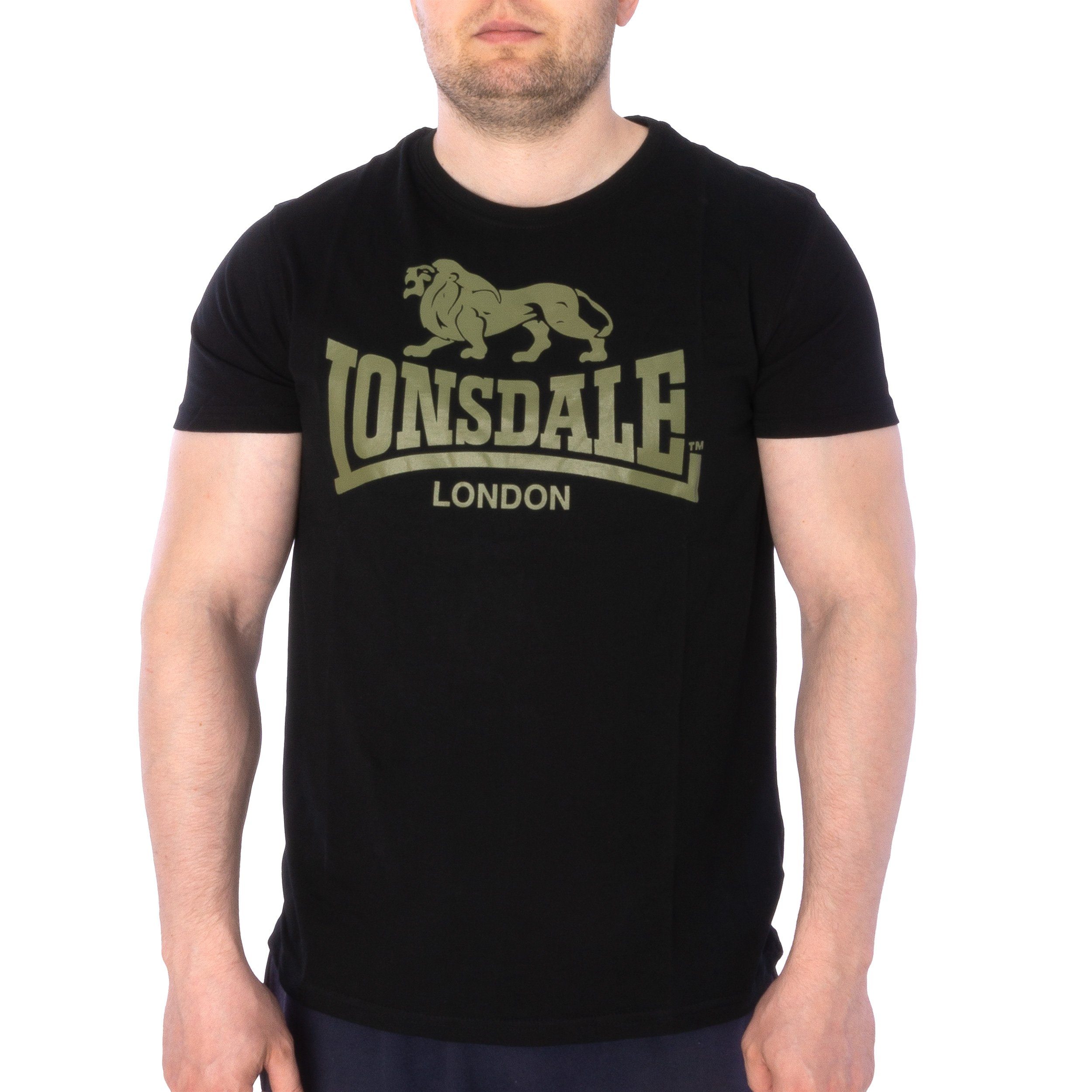 T-Shirt Logo T-Shirt schwarz Lonsdale (1-tlg) Lonsdale