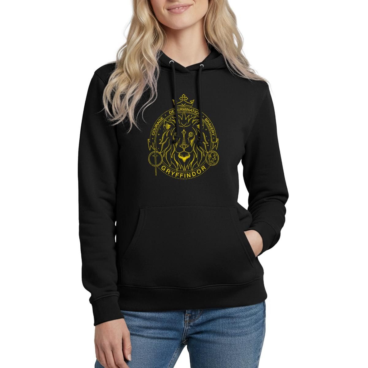 Spreadshirt Hoodie Harry Potter Gryffindor Wappen Löwe Damen Hoodie (1-tlg)