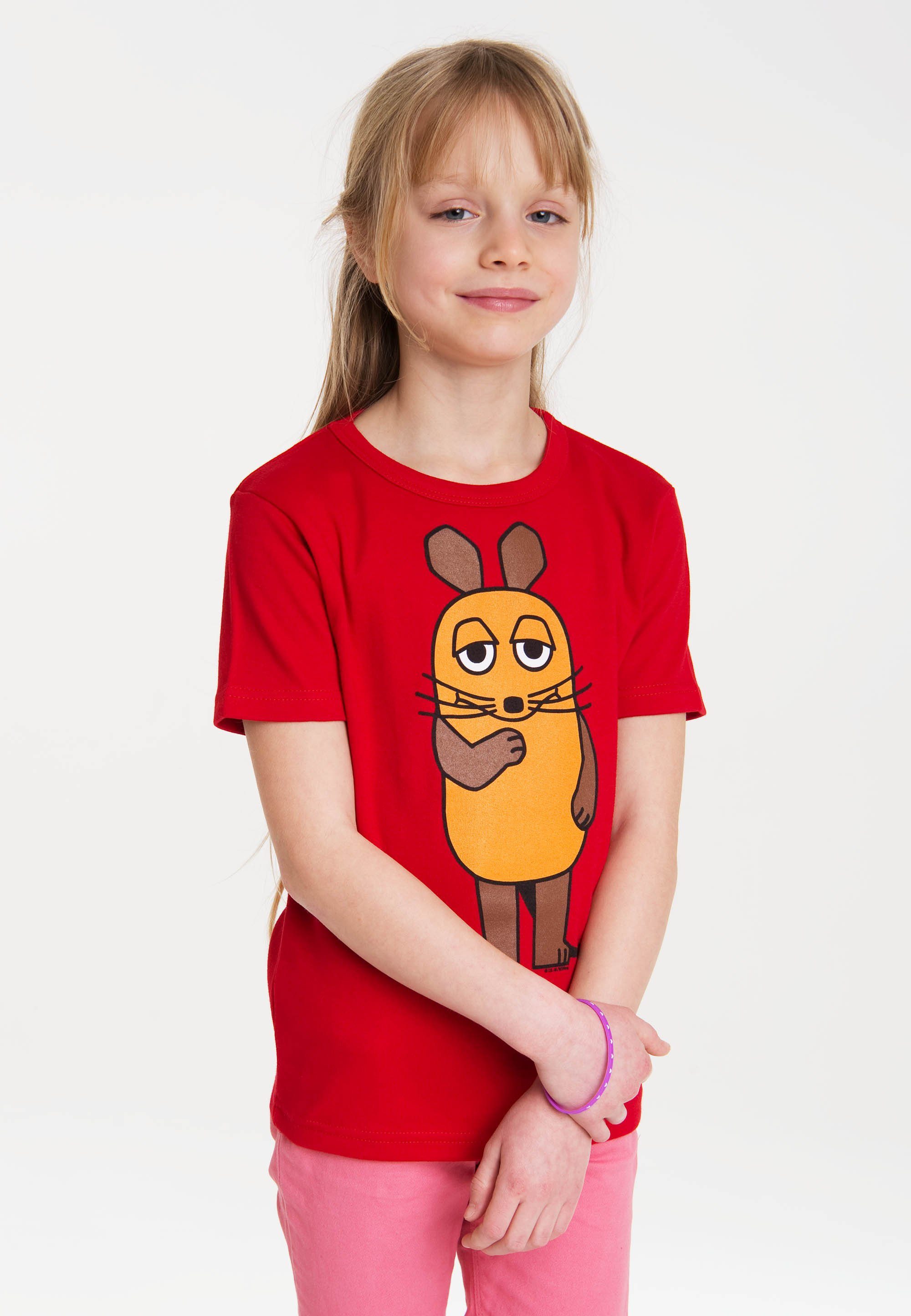 T-Shirt Die LOGOSHIRT rot Maus lizenziertem mit Originaldesign