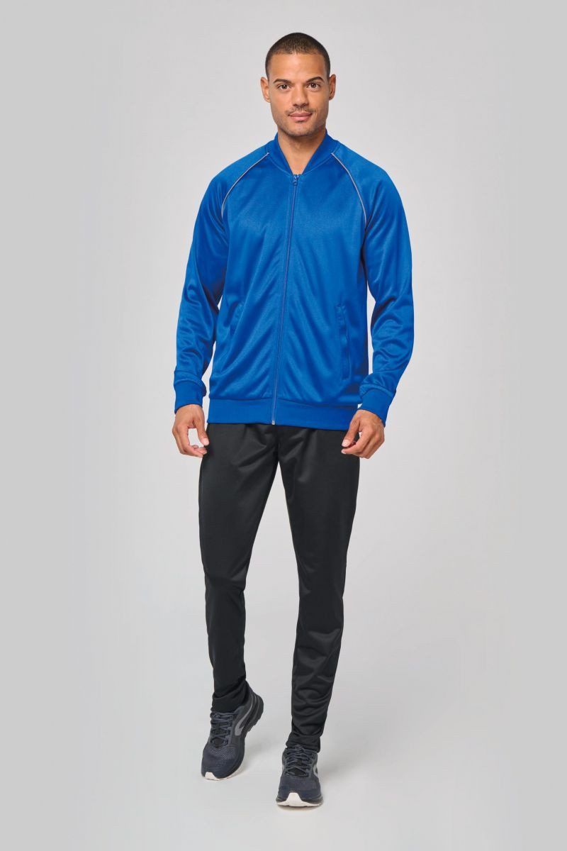 Proact Trainingsshirt Unisex-Trainingsjacke mit Reißverschluss und Paspel