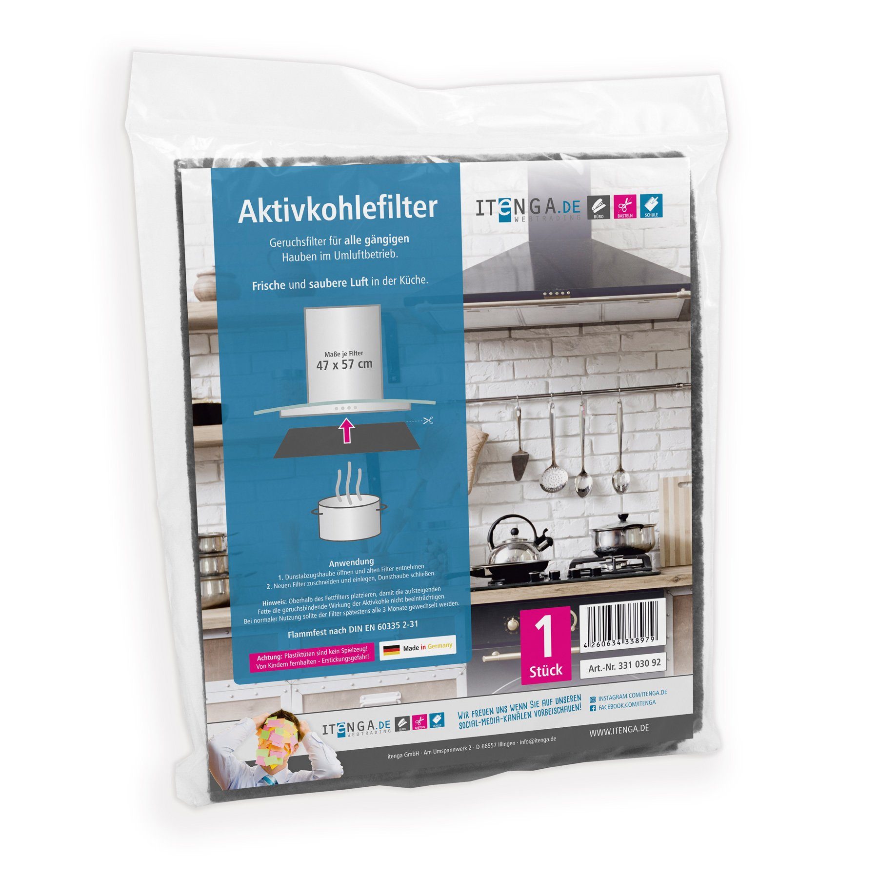 itenga Aktivkohlefilter itenga Aktivkohlefilter 47x57cm