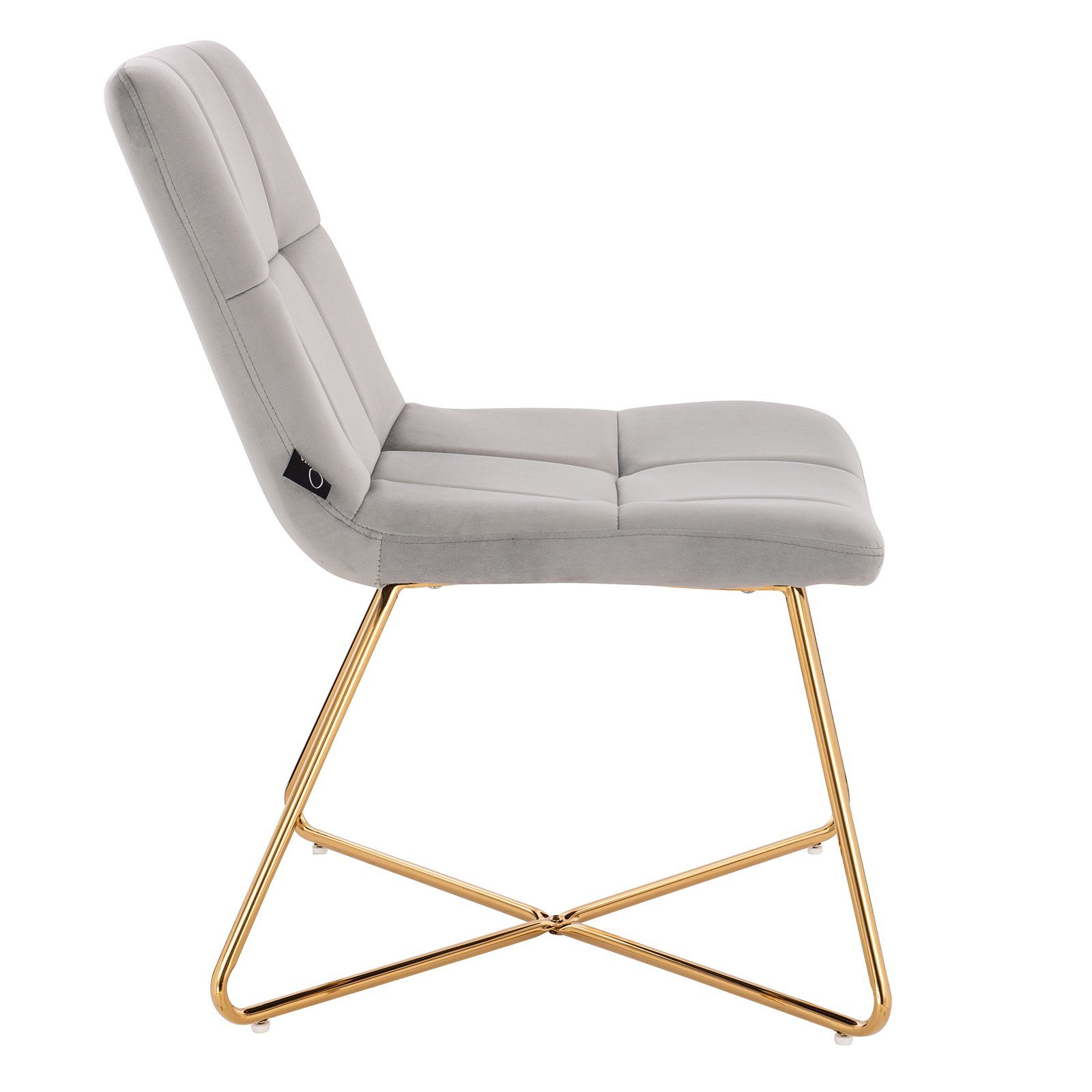 SVITA Loungesessel LYNN (1-St., Clubsessel), Cocktailsessel, ohne Armlehnen, Goldene Beine, Samt, Grau