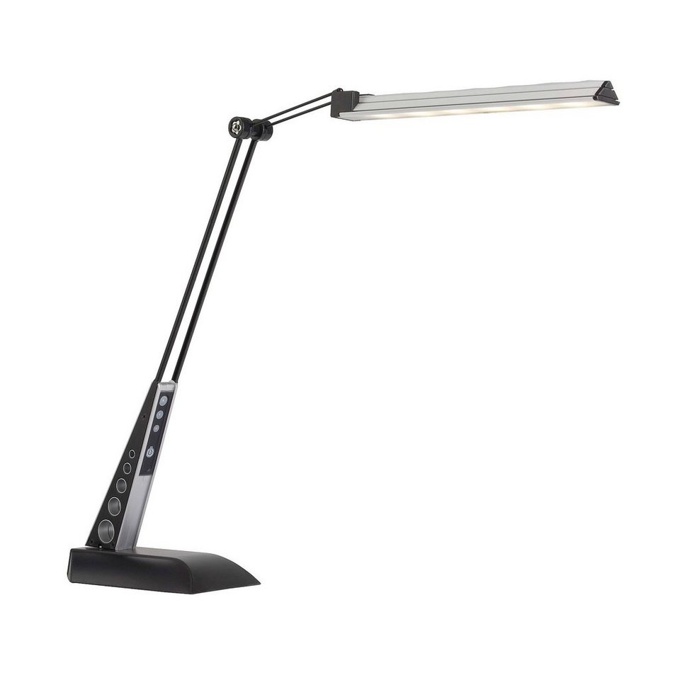Brilliant LED Tischleuchte Jaap, LED wechselbar, Tageslichtweiß, 32 cm  Höhe, Touchdimmer, 830 lm, kaltweiß, schwenkbar, schwarz/chrom