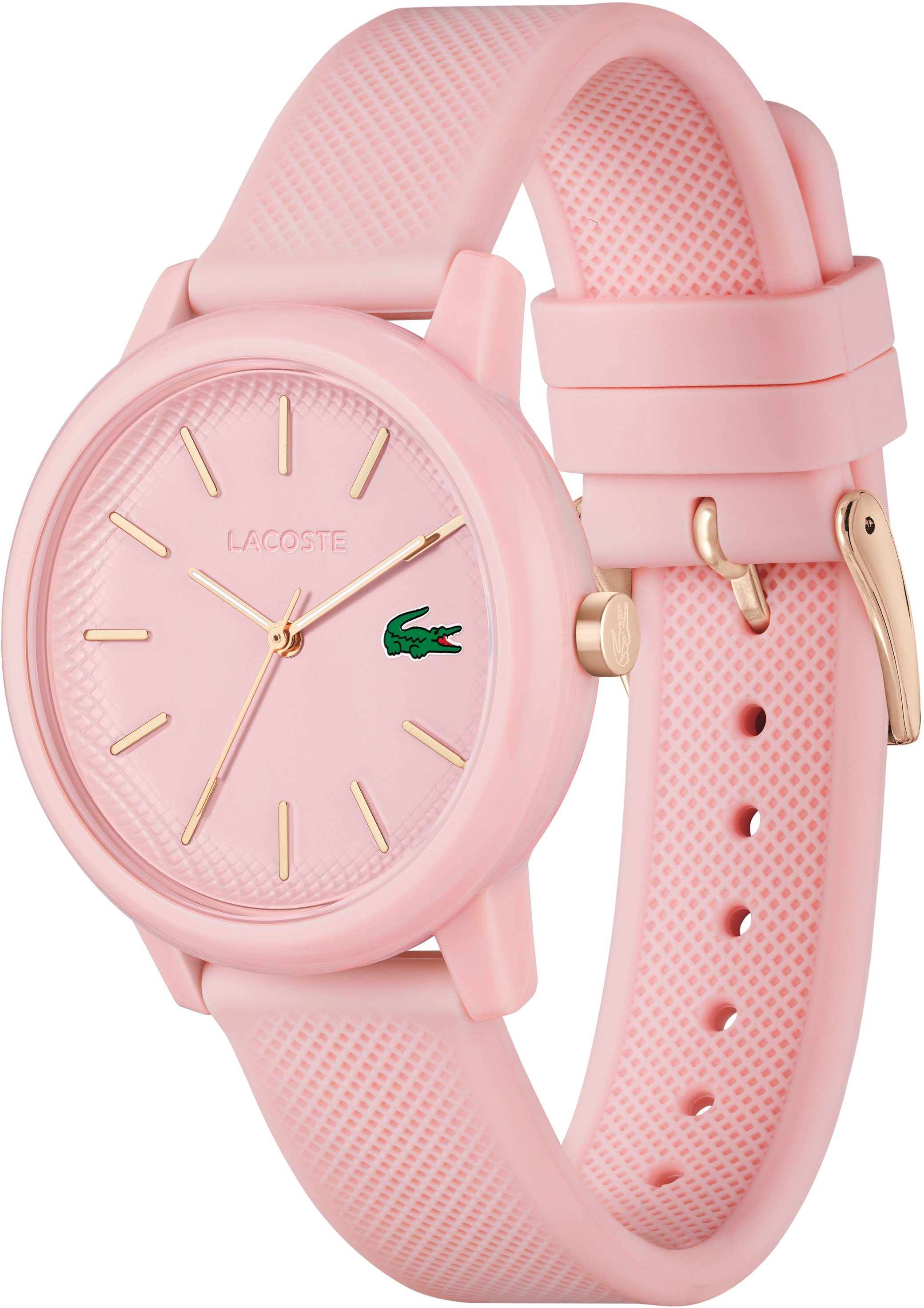 Lacoste Quarzuhr LACOSTE 12.12 LADIES 2001213, Armbanduhr, Damenuhr, Mineralglas, analog, Silikonarmband