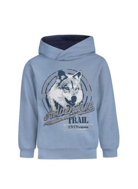 Trigema Sweatshirt TRIGEMA Hoodie mit großem Wolf-Print