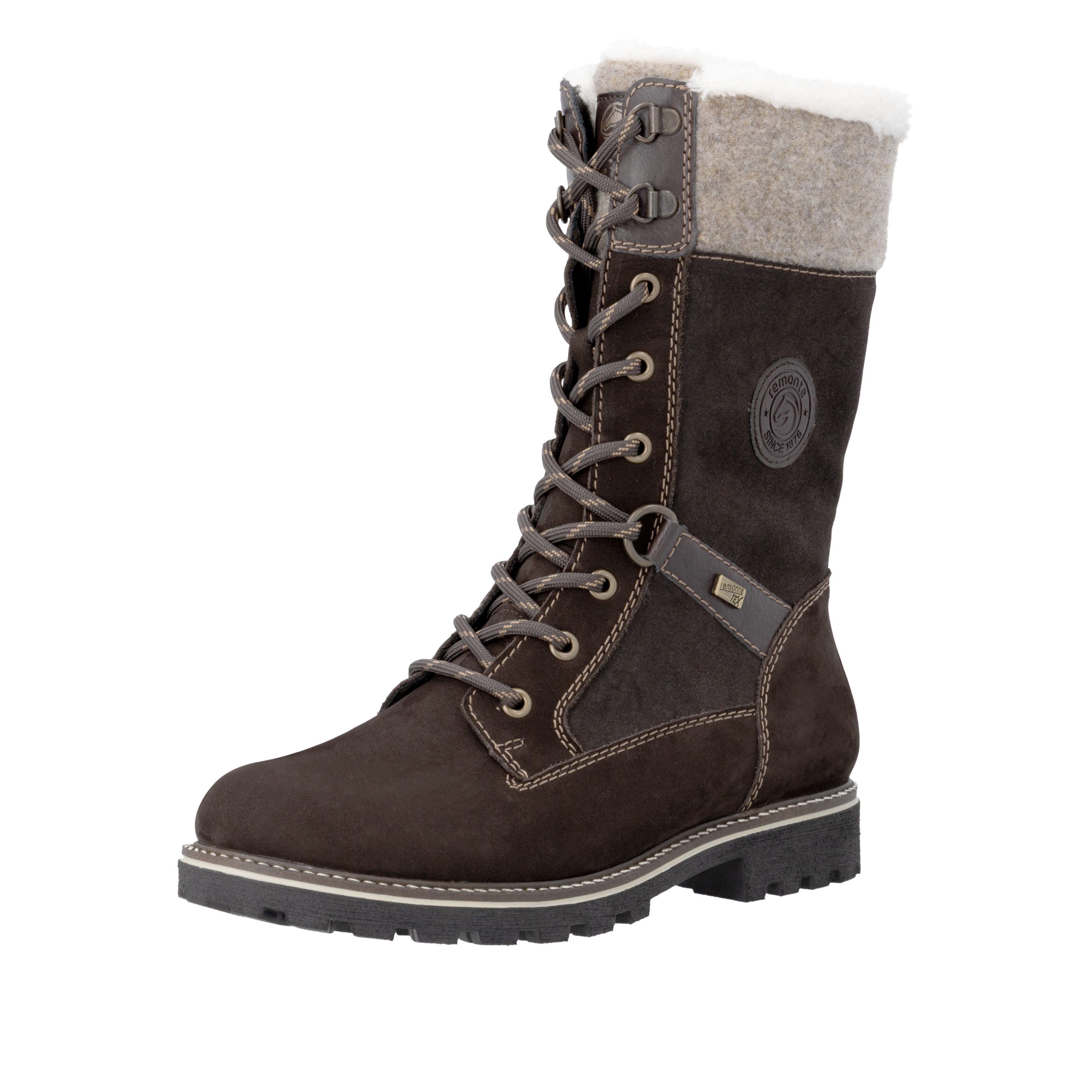 Remonte Winterstiefel Schnürstiefel mit wasserabweisender TEX-Membrane, Lammwollfutter