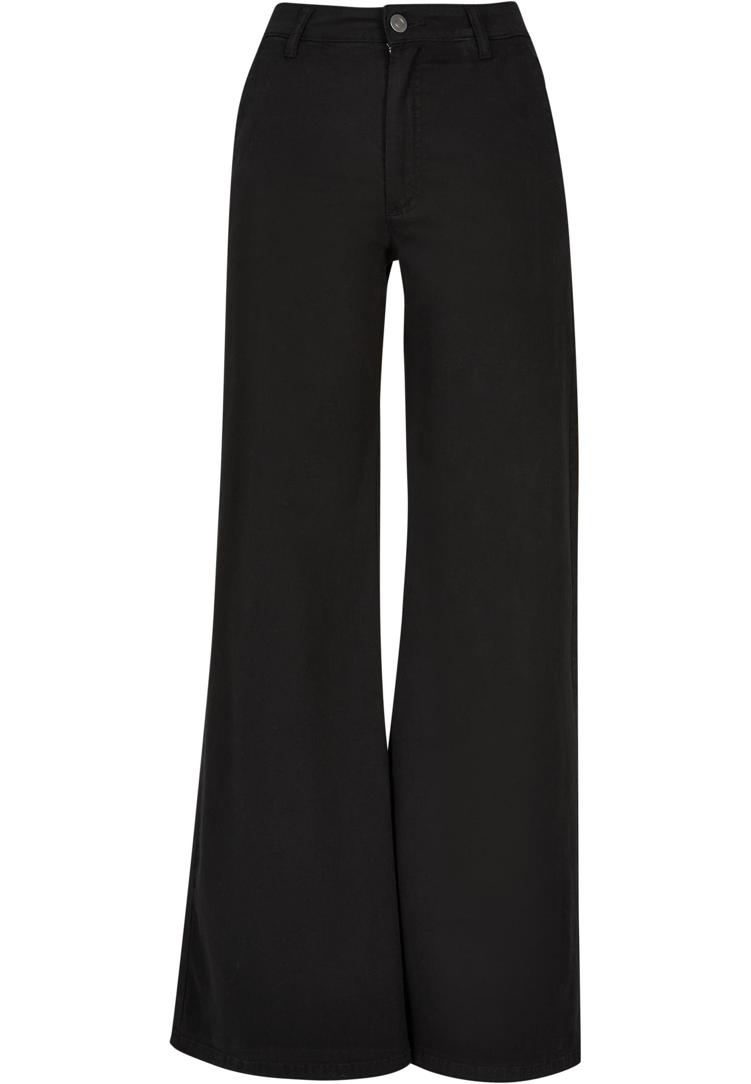 black CLASSICS Chino Damen Wide Waist Chinos Pants URBAN (1-tlg) Leg High Ladies