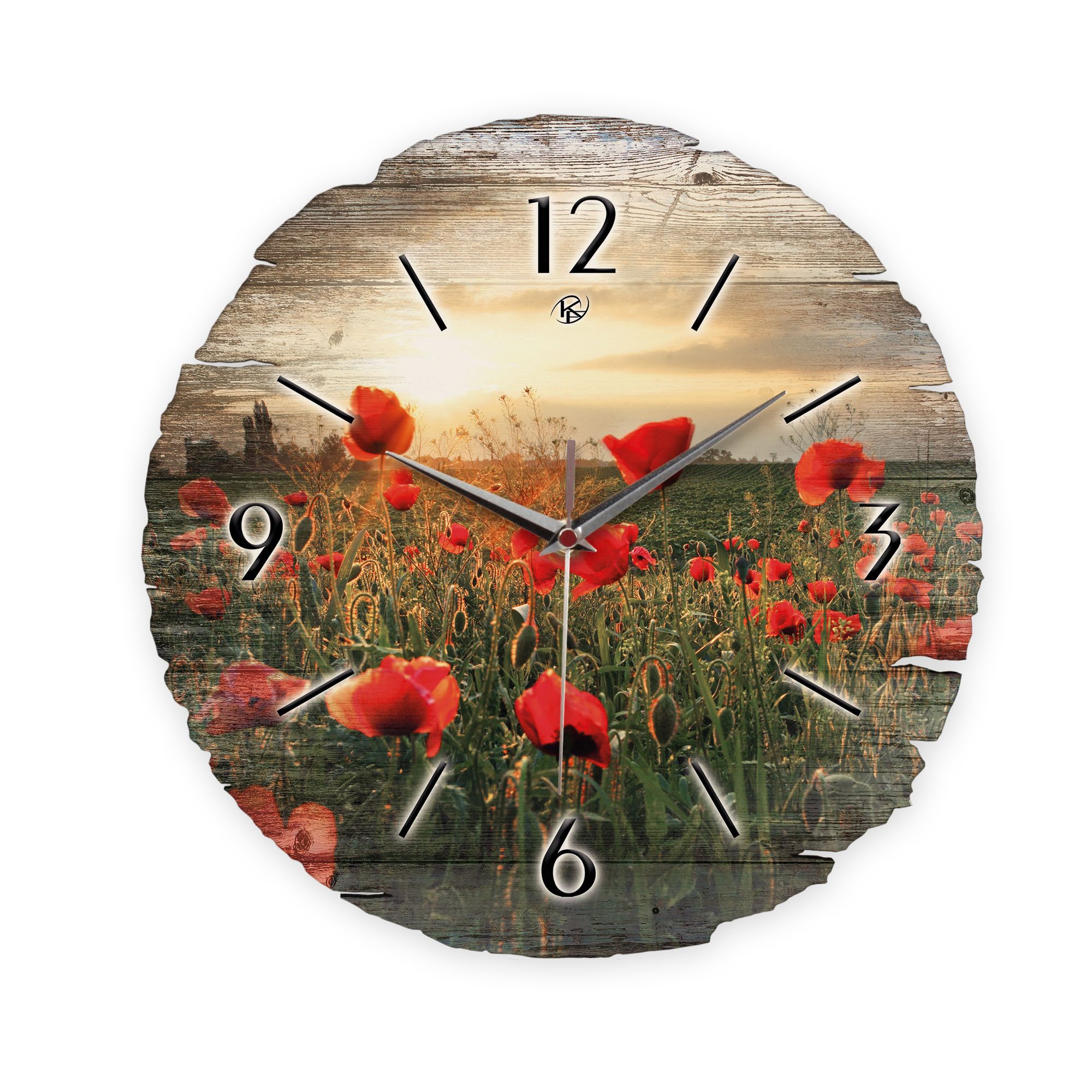 Kreative Feder Wanduhr Wanduhr "Mohnblumen-Feld" aus günstig online kaufen