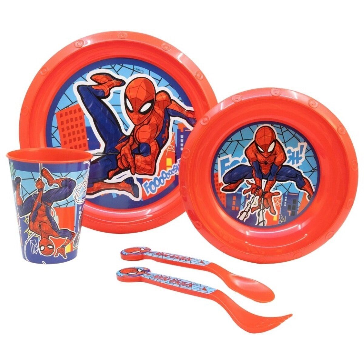 Spiderman Kindergeschirr-Set Spiderman 5-teiliges Kindergeschirr Essensset