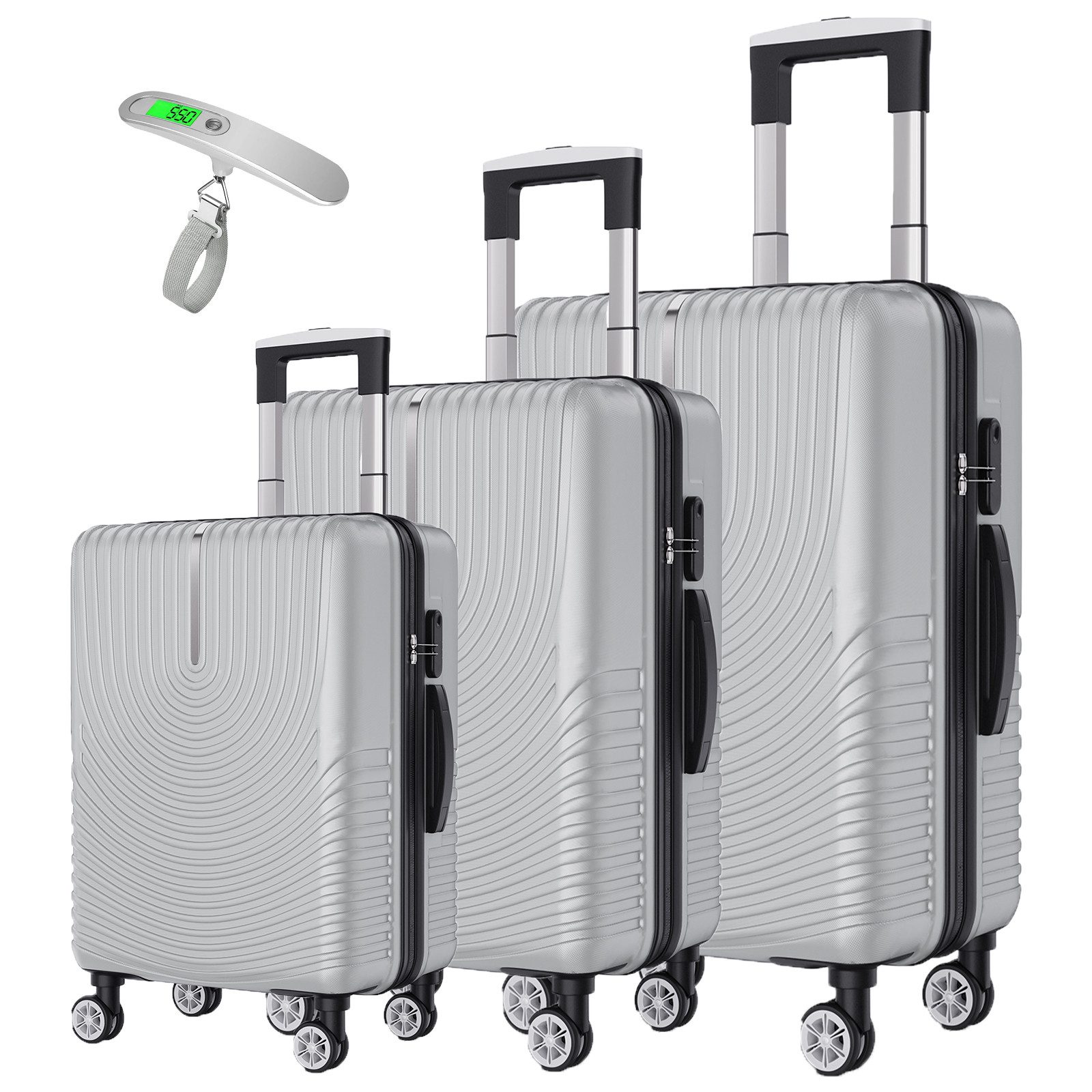 SEEZSSA Trolleyset Hartschalen 3er Kofferset Rollkoffer Reisekoffer, mit Tr günstig online kaufen