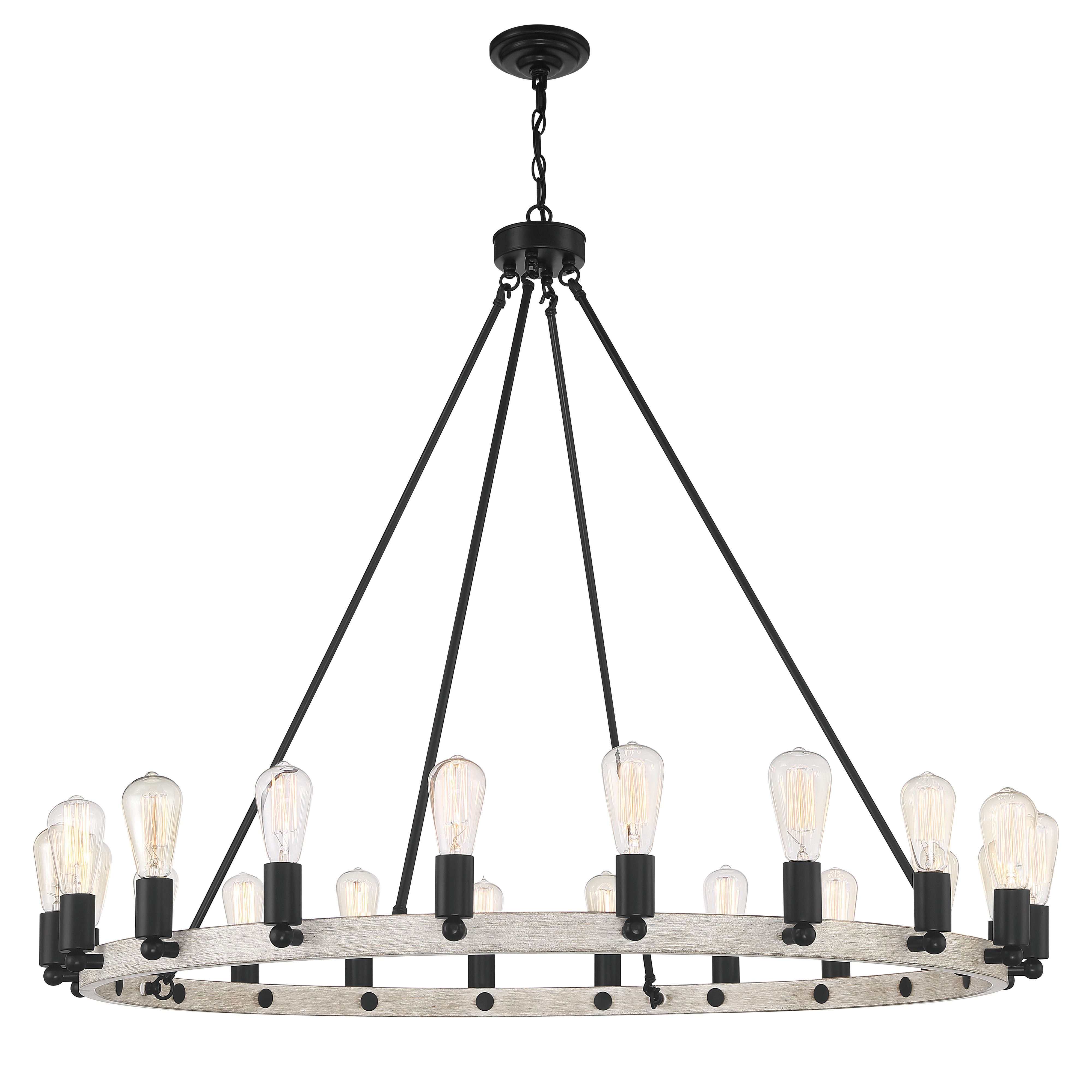 MLT&RIDDLE Kronleuchter 20 Licht Kerzenstil Kronleuchter im Wagenrad Design, ohne Leuchtmittel