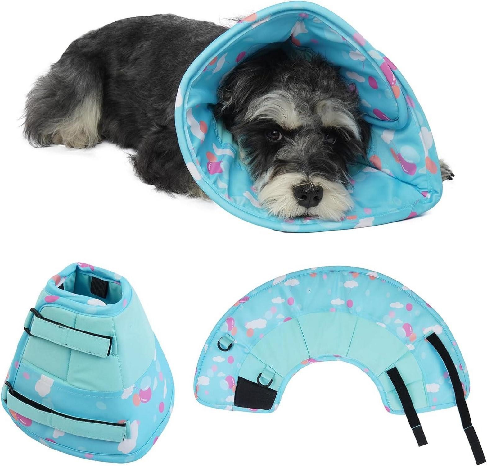 Schutzkragen Hundehalskrause Leckschutz Verstellbar Wasserdicht Blau S
