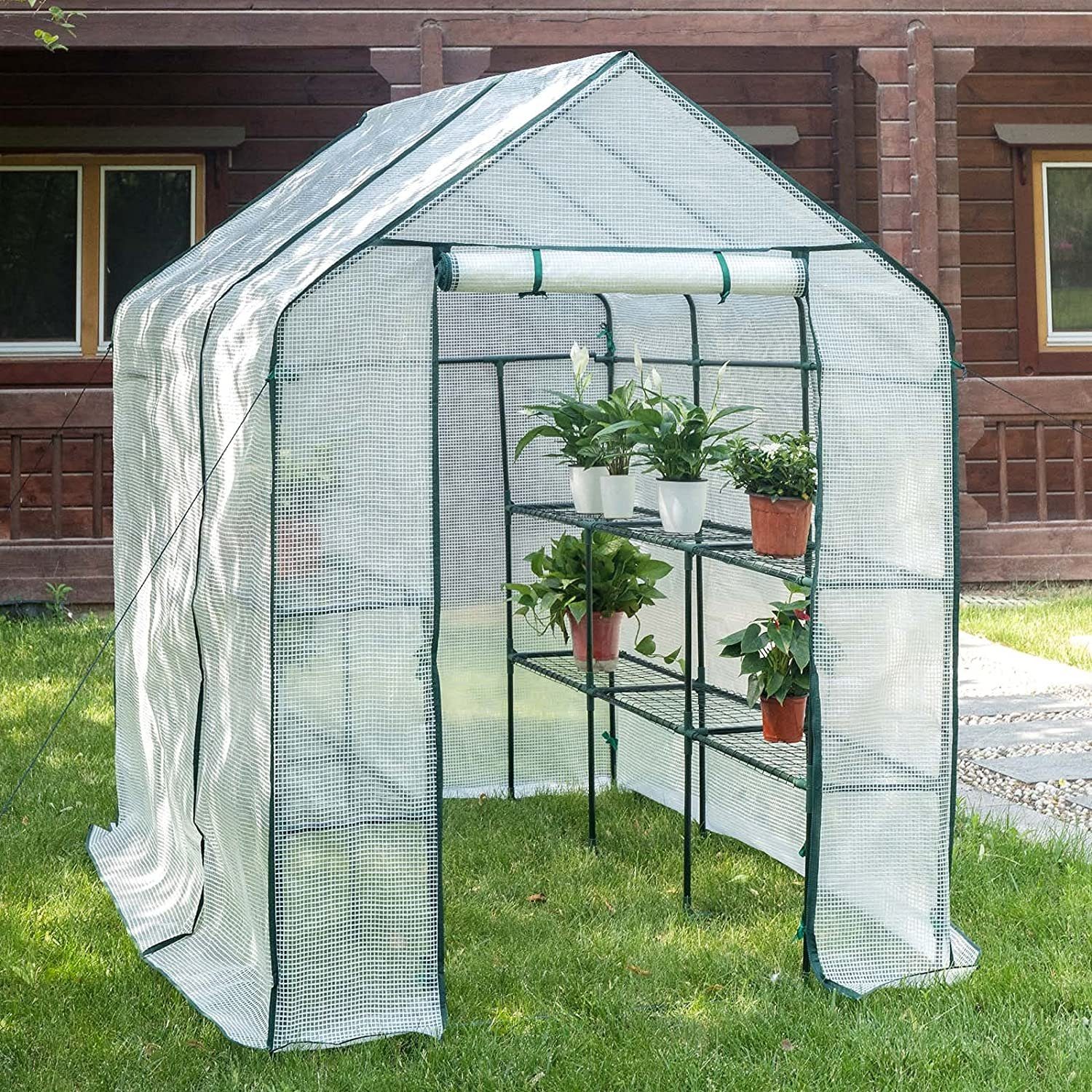 Woltu Foliengewächshaus, Tomatengewächshaus Treibhaus Anzuchthaus, Weiß günstig online kaufen
