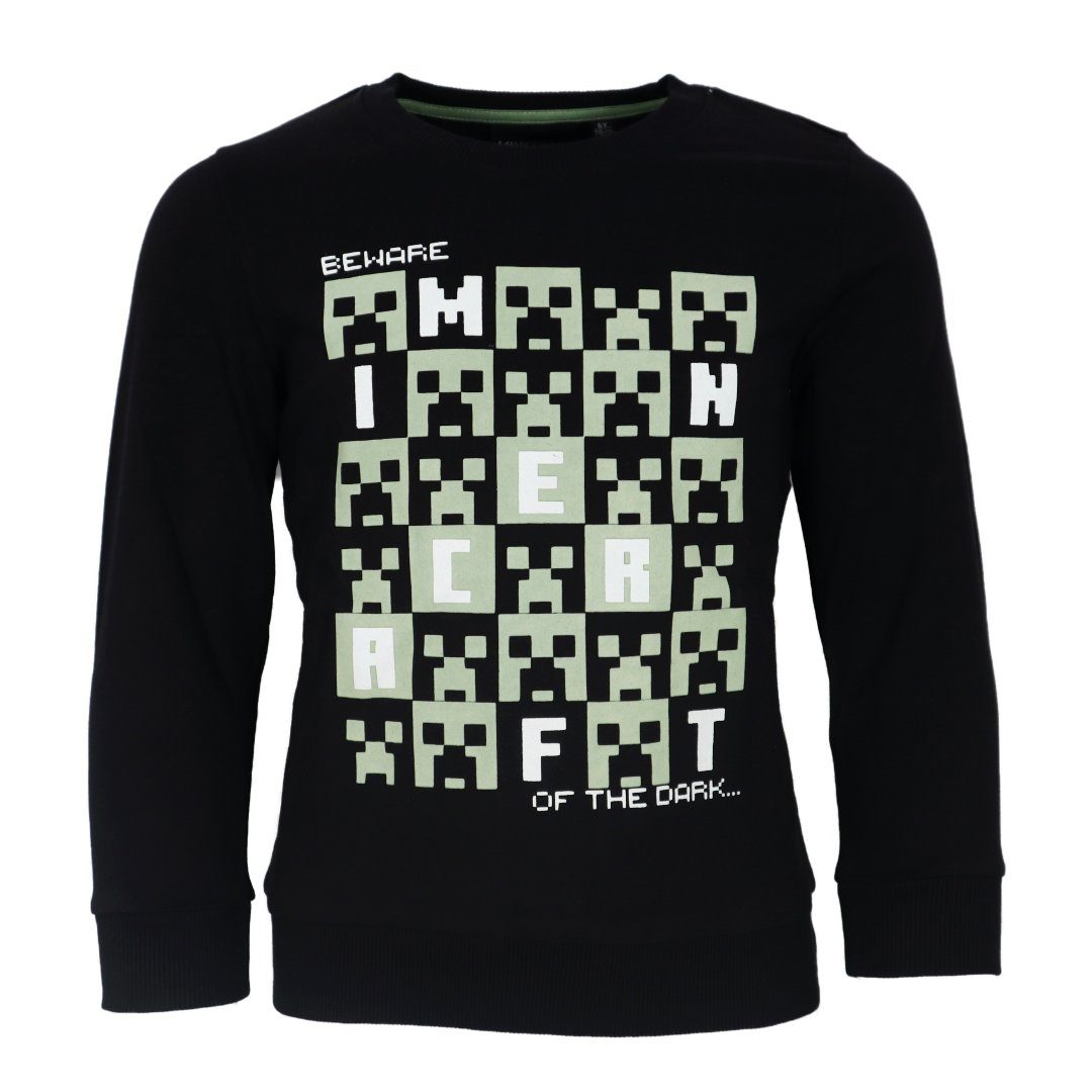 Minecraft the Beware Pulli Dark in Jungen bis Kinder Pullover 152, Sweater Dark Glow Minecraft the 116 Gr. of