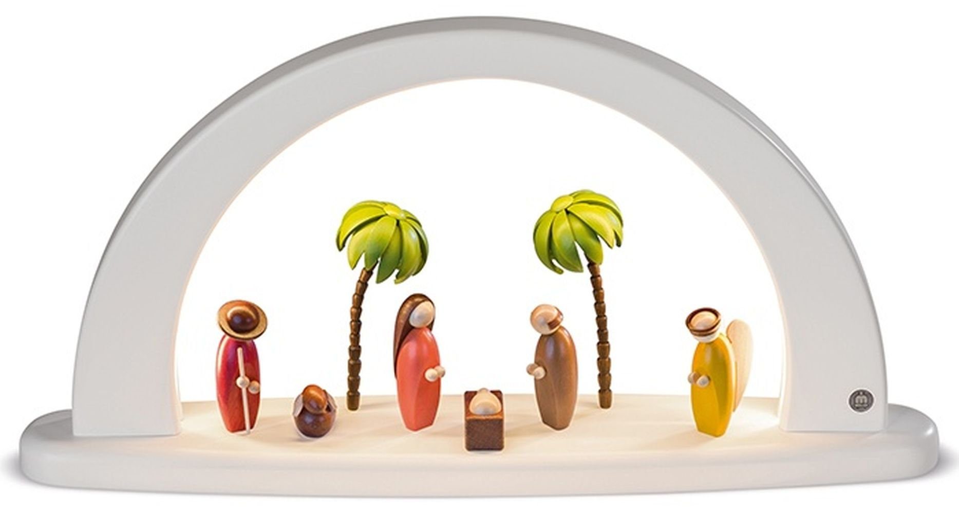 Müller Kleinkunst GmbH Seiffen Lichterbogen Schwibbogen Christi Geburt farbig BxHxT 49x26x9cm NEU