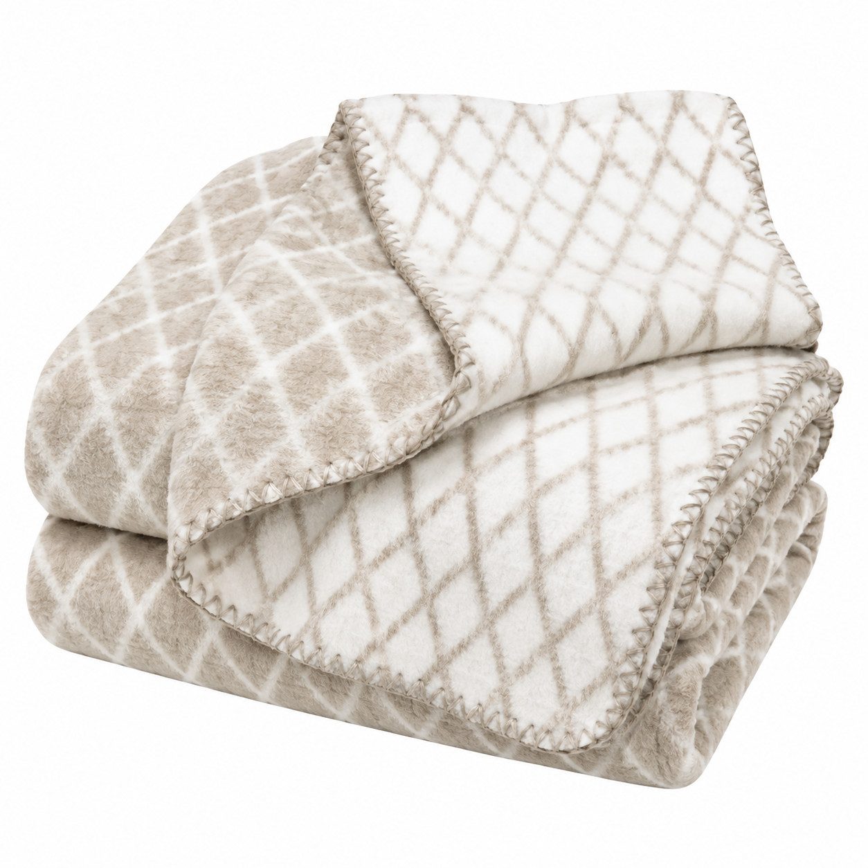 Plaid Kassandra 150x200 cm - Kuscheldecke Baumwollmix, SEI Design, Wohndecke Mandala Rose/Icegrey