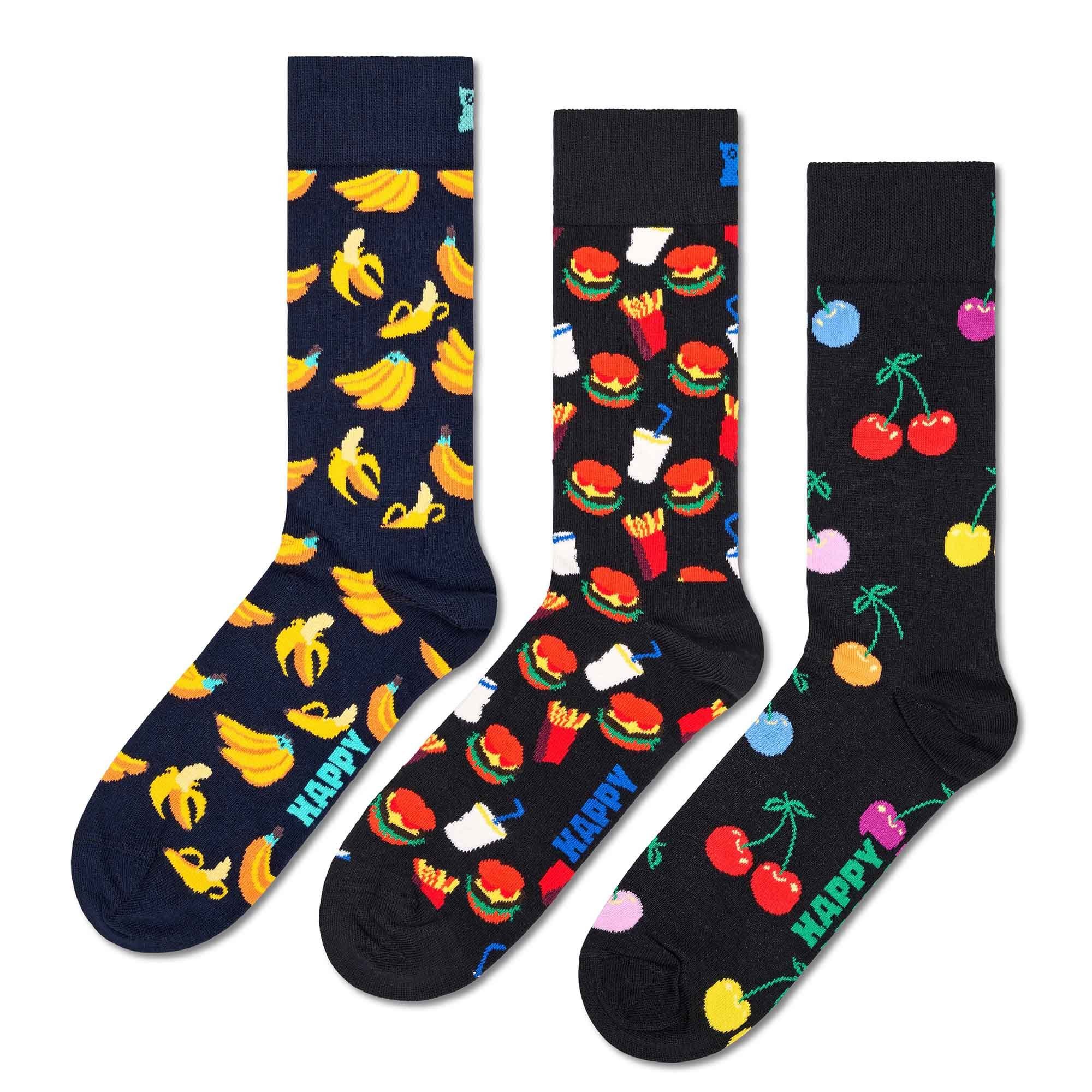 Happy Socks Kurzsocken Unisex Socken 3er Pack Baumwolle (Packung, 3er Pack)