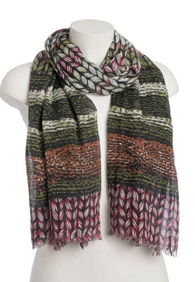 Goodman Design Modeschal Schal Blätter mit toller Farbkombination, angenehmer Tragekomfort