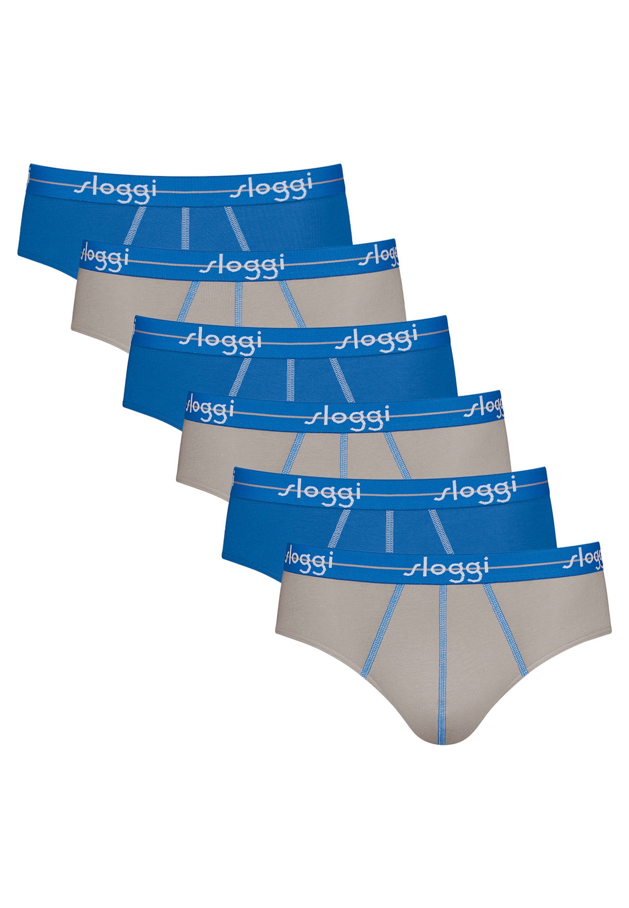 Sloggi Slip 6er Pack Start (Spar-Set, 6-St) Midi Slip / Unterhose - Baumwolle - Ohne Eingriff - Mehrfarbig