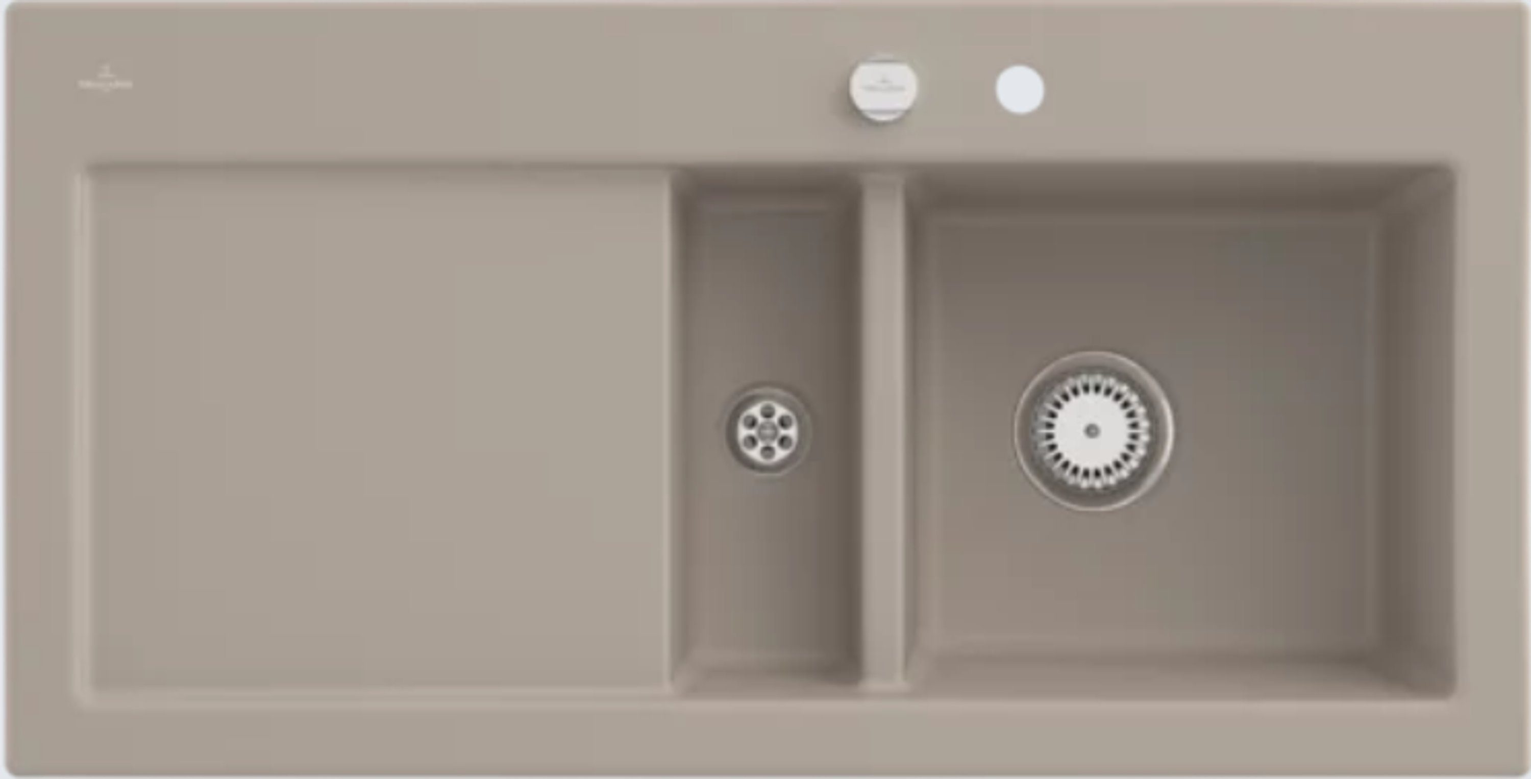Villeroy & Boch Küchenspüle 6712 02 AM, Rechteckig, 100/22 cm, Geschmacksmuster geschützt, Becken links und rechts möglich