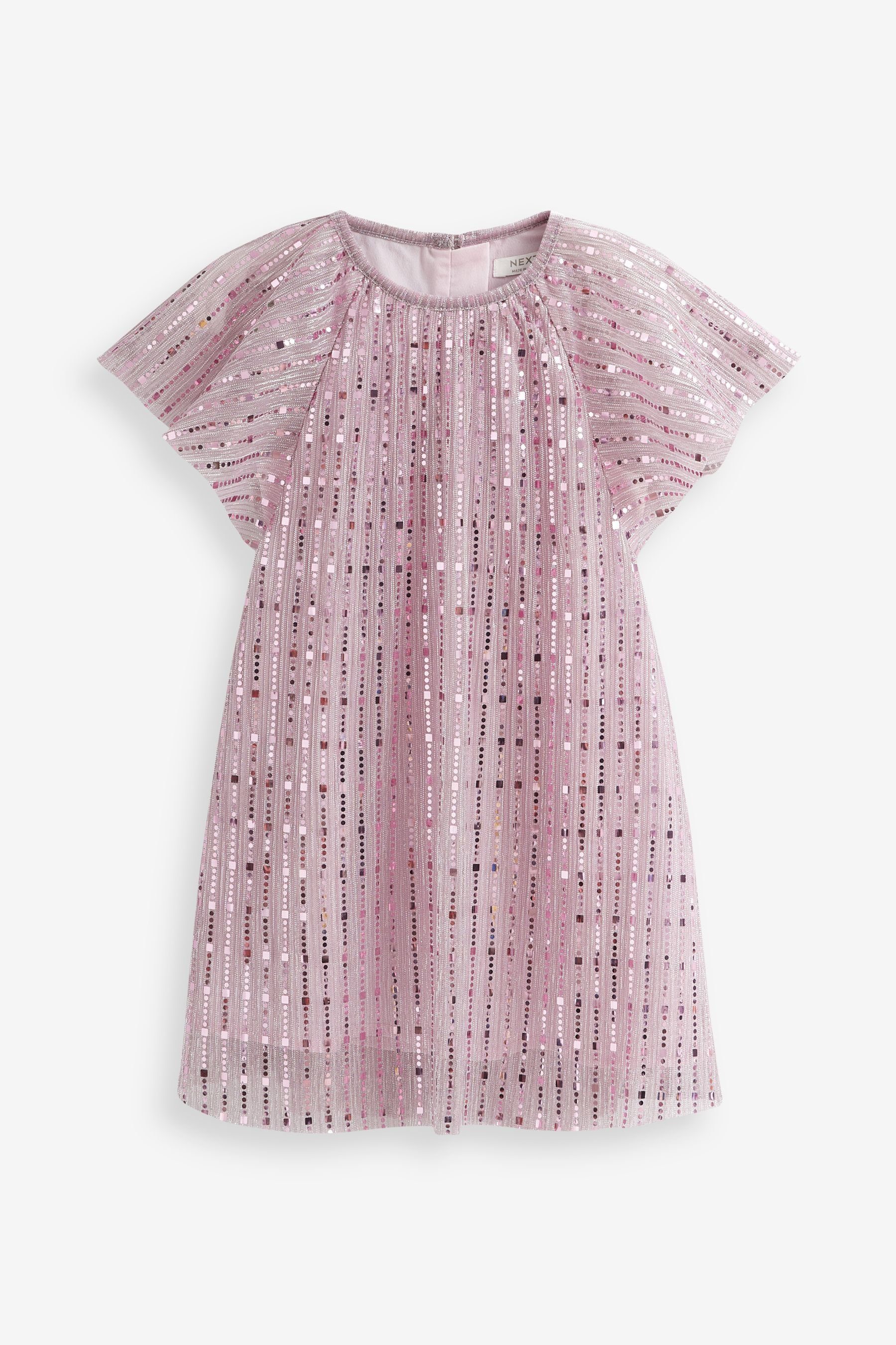 Next Partykleid Sparkle Kleid mit Flügelärmeln (1-tlg) Pink