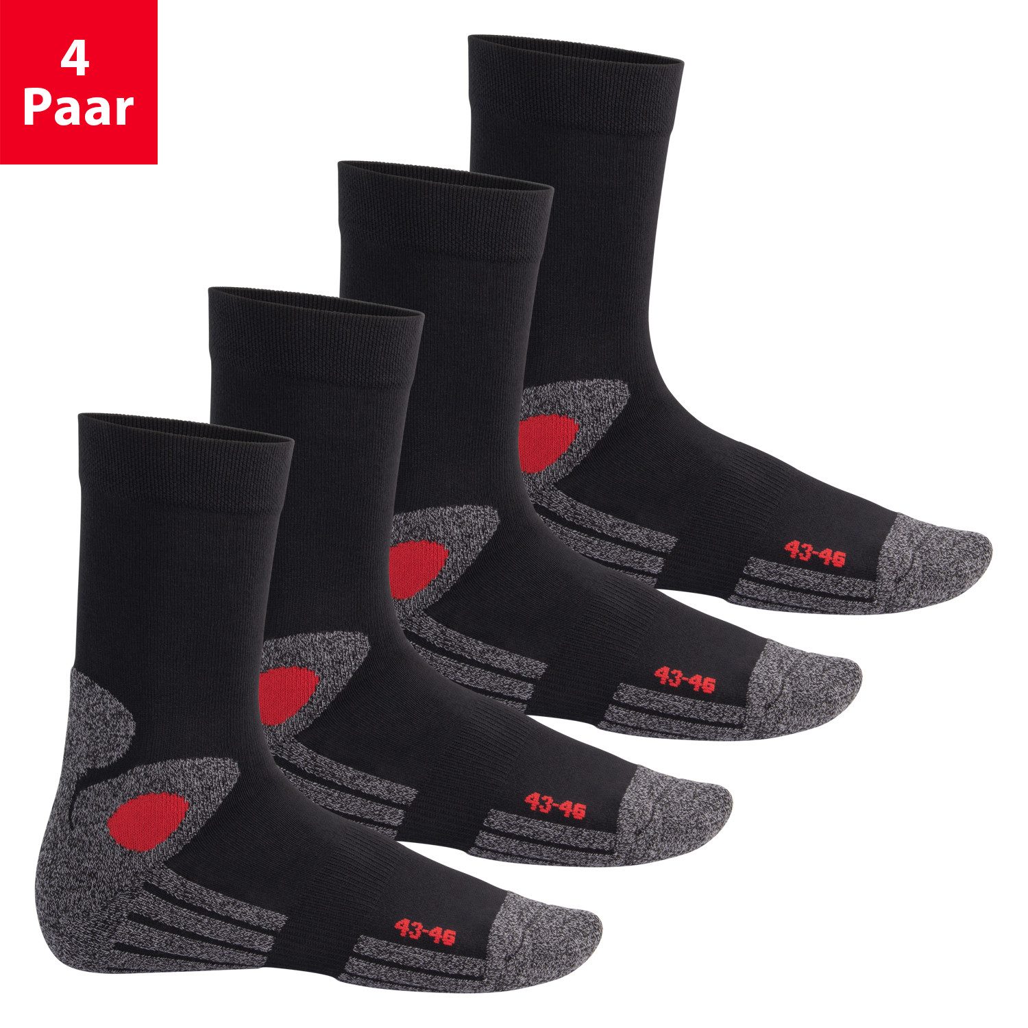 celodoro Arbeitssocken Trekking-Socken für Damen & Herren (4 Paar) mit Frotteesohle