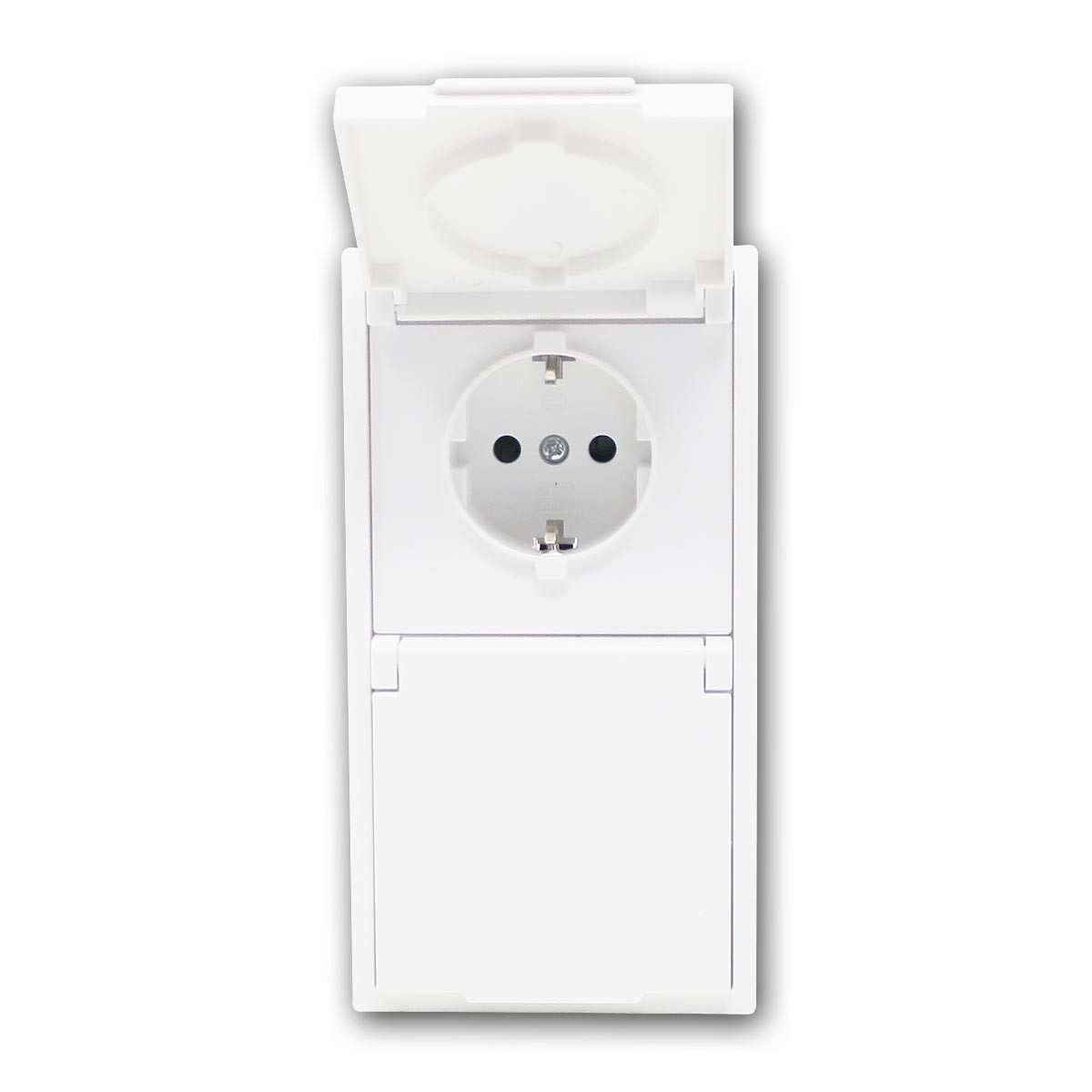 McPower Unterputz-Steckdose SHALLOW 2-fach Steckdose IP44 weiß 250V/16A Rahmen