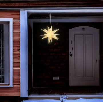 Spetebo LED Stern Deko Leuchte Outdoor - Stern aus Kunststoff - 35cm, Timer, LED, warmweiß, 15 LED, mit Timer
