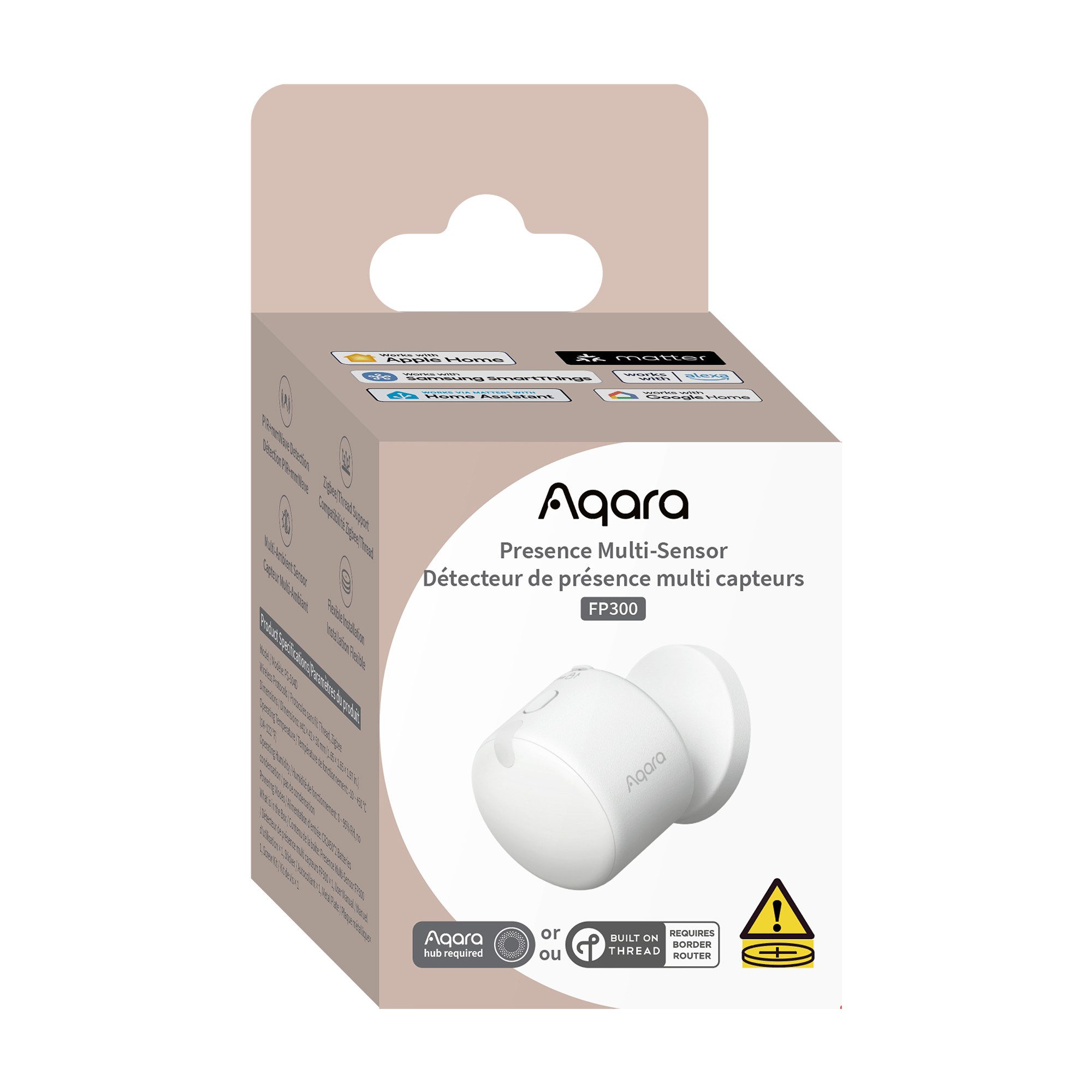 Aqara Bewegungsmelder FP300, Präsenzsensor mit mmWave, PIR, Licht, Temperatur- & Feuchtigkeitserkennung, Thread & Zigbee