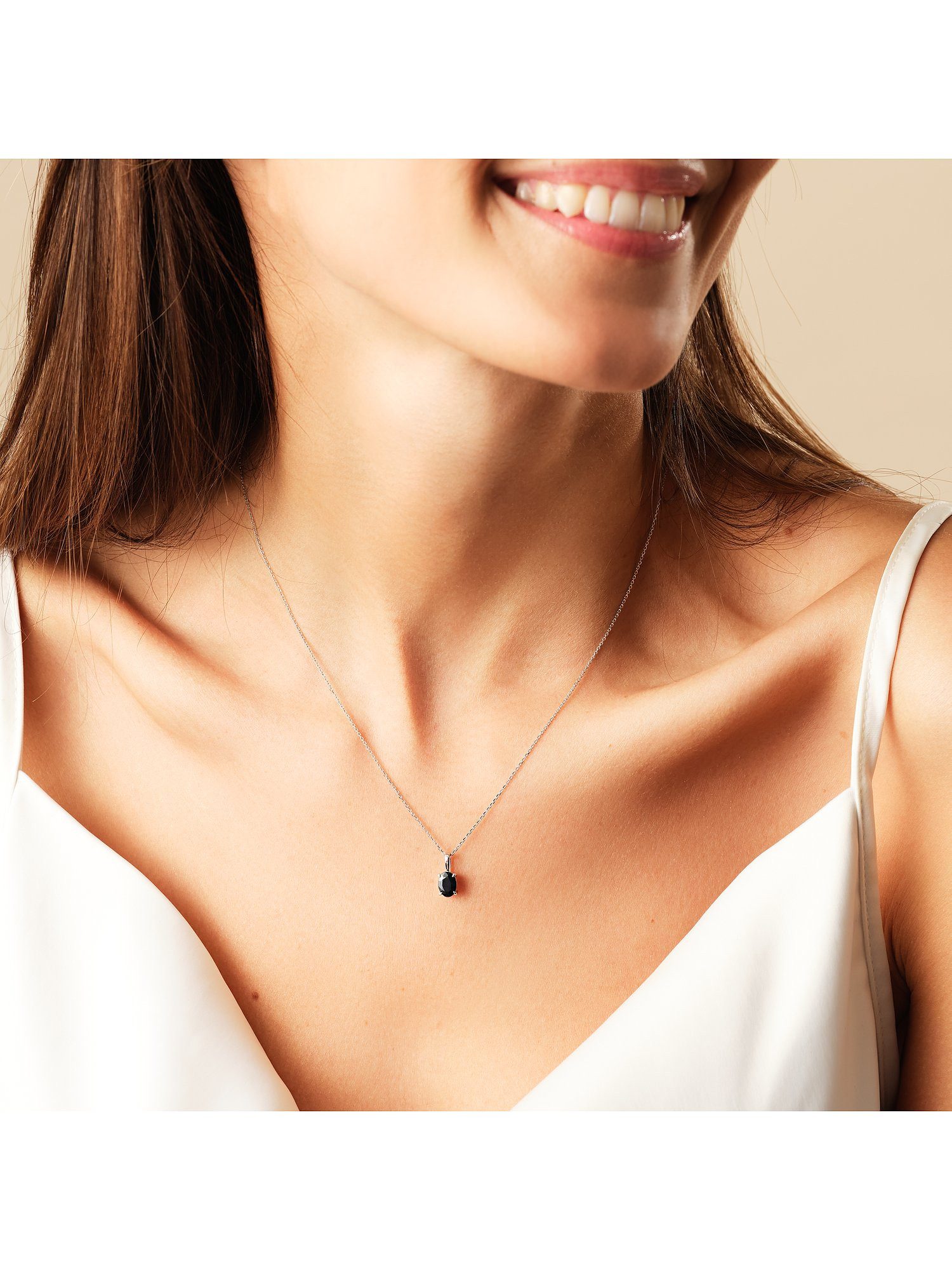 CHRIST Collier CHRIST Damen-Kette 585er Weißgold 1 Saphir günstig online kaufen