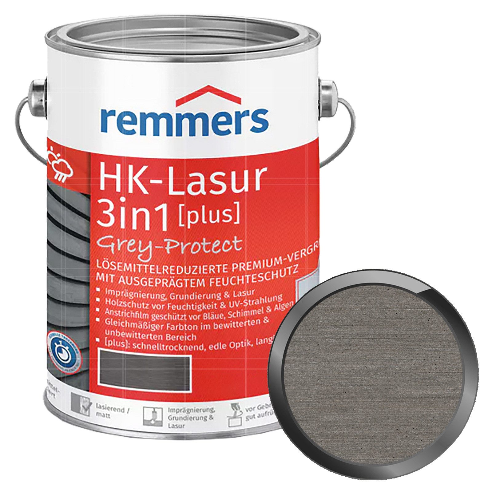 Remmers Lasur HK LASUR 3IN1 PLUS GREY PROTECT- 2,5 LTR