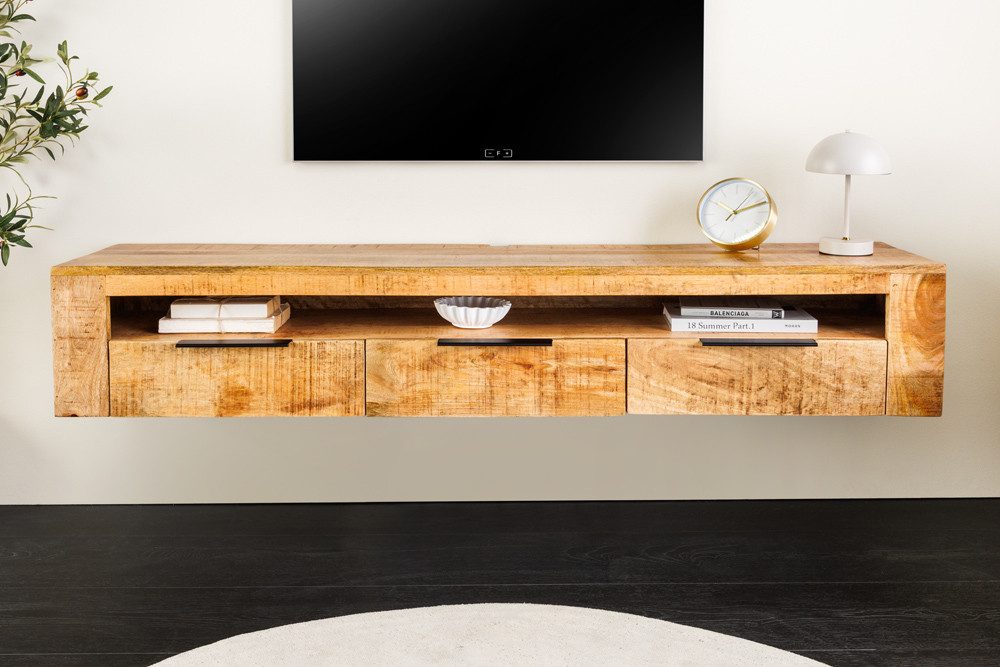 riess-ambiente TV-Board IRON CRAFT 160cm natur - Mango, Massivholz, 3 Schub günstig online kaufen