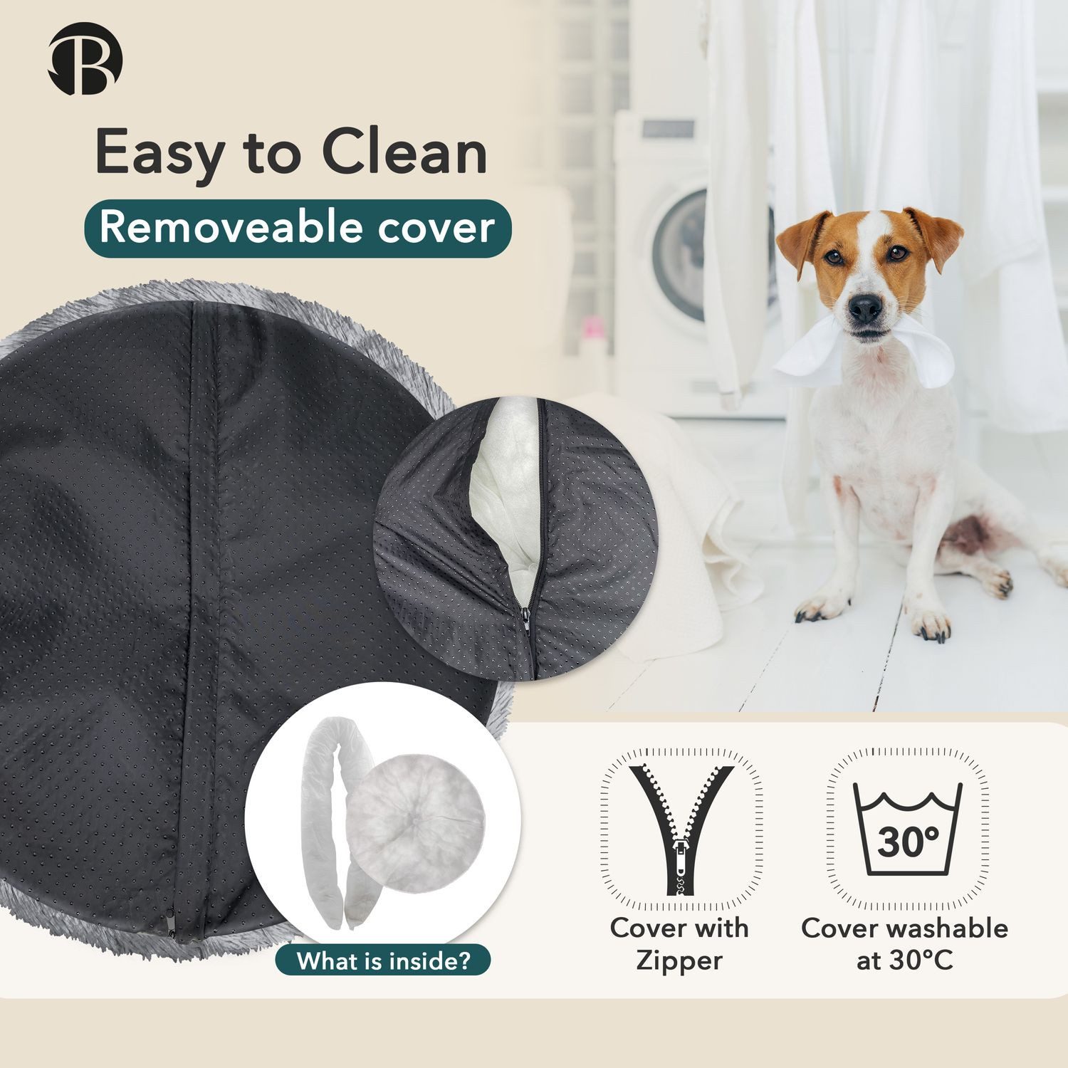 Bluzelle Tierbett Premium Hundebett Hundekissen Donut / Katzenbett Katzenkissen / XXS, Flauschig Kuschelig Weiches Kunstfell, für Kleine Hunde / Hundekorb / Rund Waschbar Plüsch Kissen Tier Bett