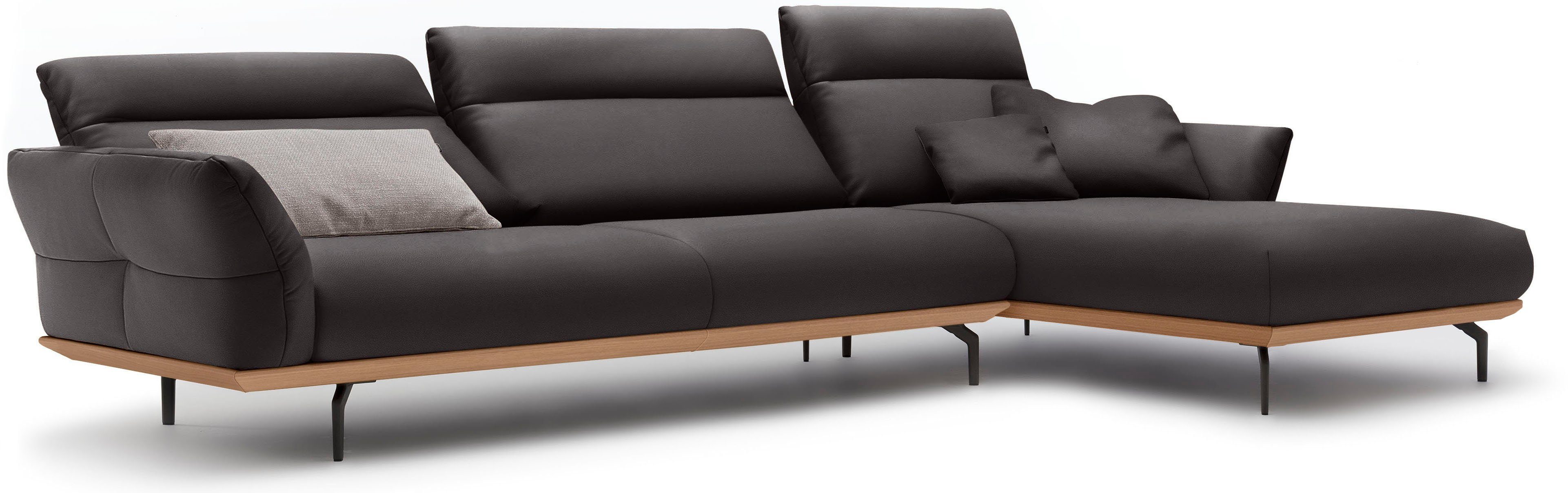 hülsta sofa Ecksofa hs.460, in cm Umbragrau, in Breite 338 Winkelfüße Eiche, Sockel