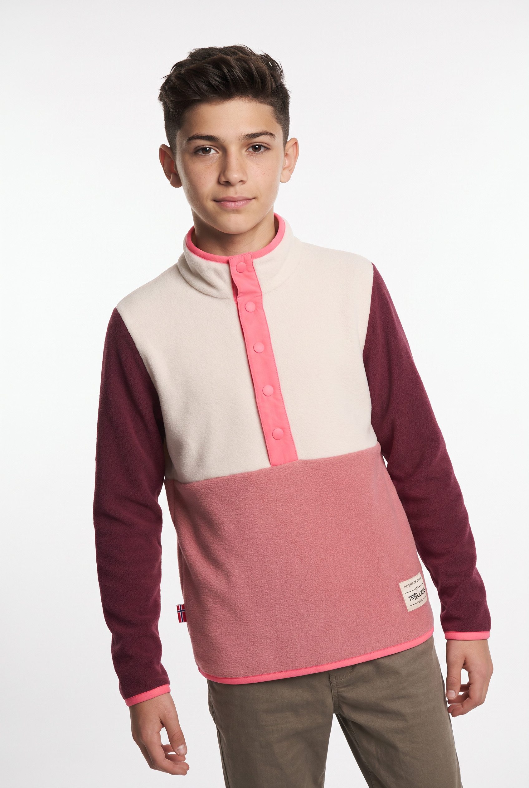 TROLLKIDS Fleecepullover KIDS FLEKKEFJORD HALF ZIP für Kinder, sportlicher Stil