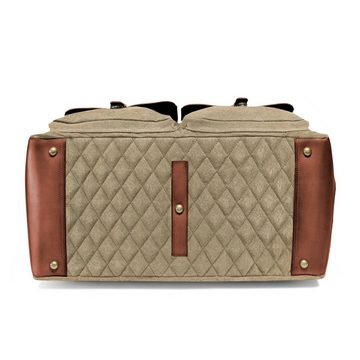 DRAKENSBERG Reisetasche Weekender »Steve« Khaki-Beige, groß, für Damen und Herren im Abenteuer-Look, Canvas und Büffelleder