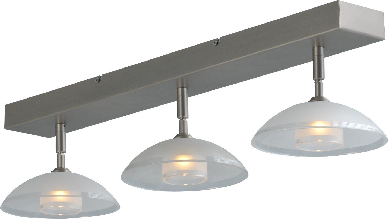 Licht-Erlebnisse Deckenstrahler MELANI, LED fest integriert, Deckenstrahler LED Nickel 1350 lm Glas Metall Modern Deckenspot Küche