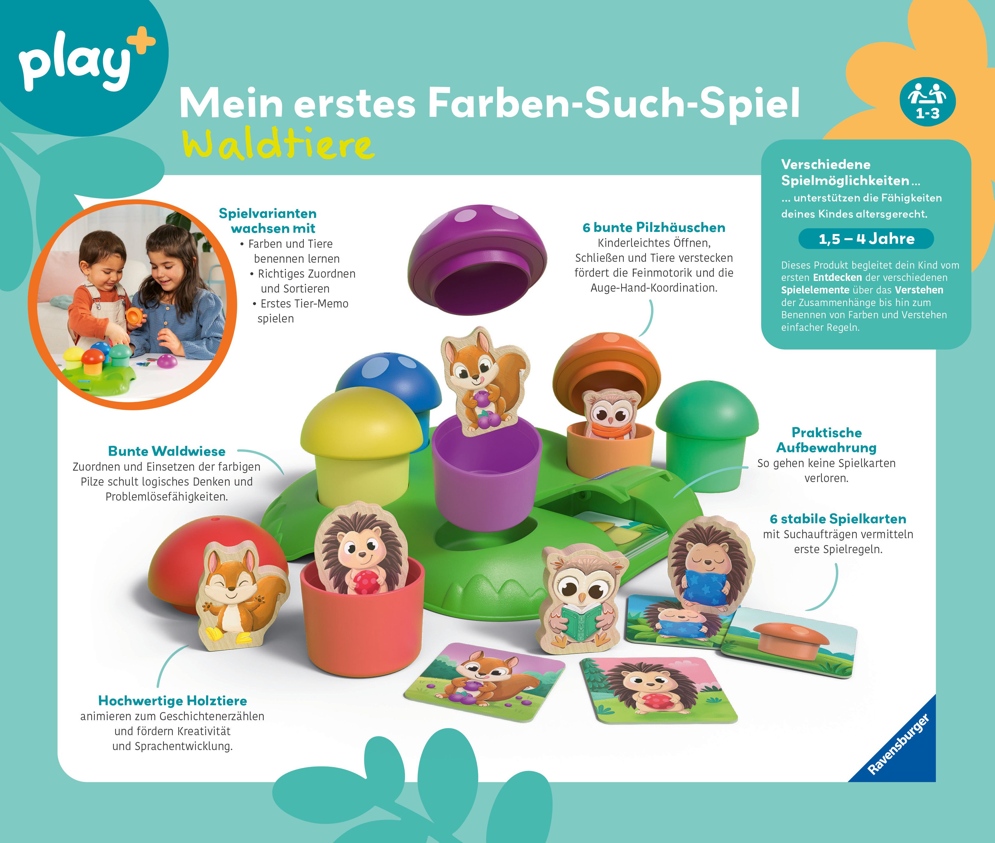 Ravensburger Spiel Mein erstes Farben-Suchspiel: Waldtiere, Kinderspiel