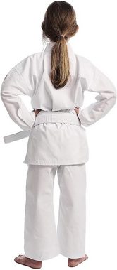 IPPON GEAR Karateanzug Club Karate GI Set Einsteiger Karateanzug Kinder Anzug inkl. Gürtel, [Größe 200 I Gummizug an der Hose I 220gr/m² (8 oz) Stoffdichte] weiß