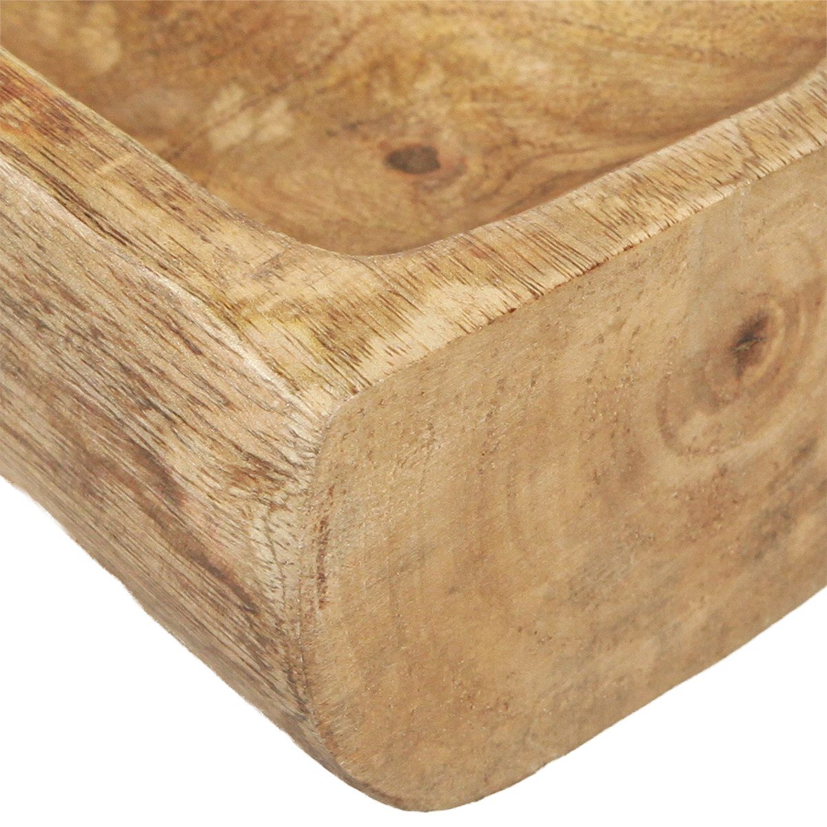 Viana Dekokorb Rustikale Holzschale mit Mulde 40×13–16cm Deko Vintage günstig online kaufen
