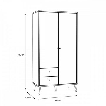 Forte Möbel Drehtürenschrank Kleiderschrank WHENUA Drehtürenschrank Mauvella Eiche / Salbei