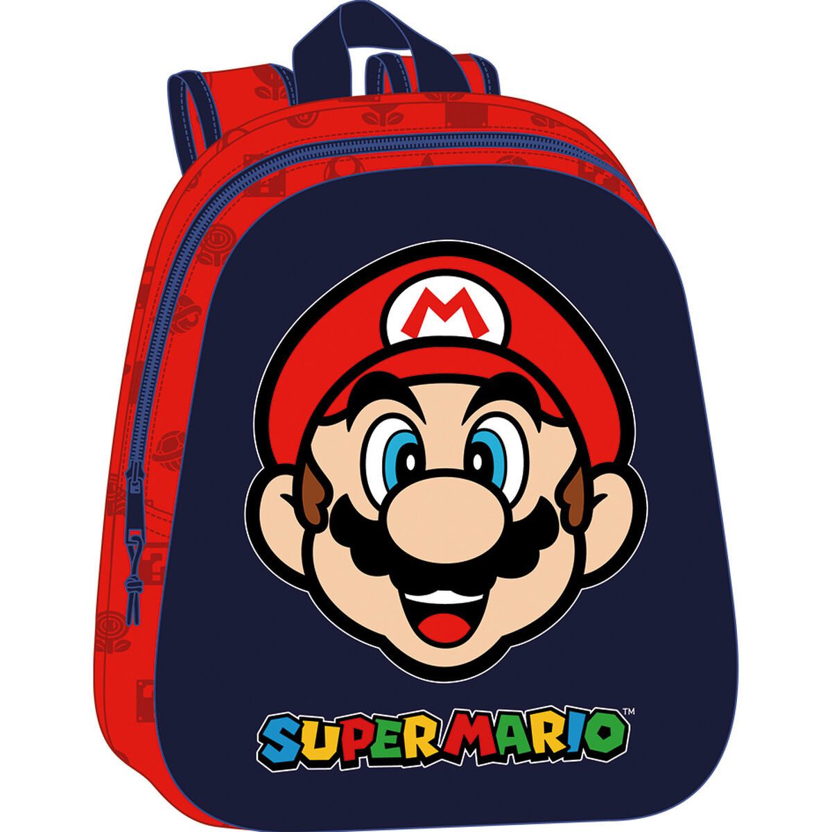 Super Mario Rucksack Kinderrucksack 3D Super Mario Rot Marineblau 27 x 33 x 10 cm
